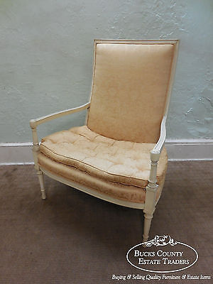 Custom French Regency Directoire Style Painted Wide Seat Fauteuil Loveseat