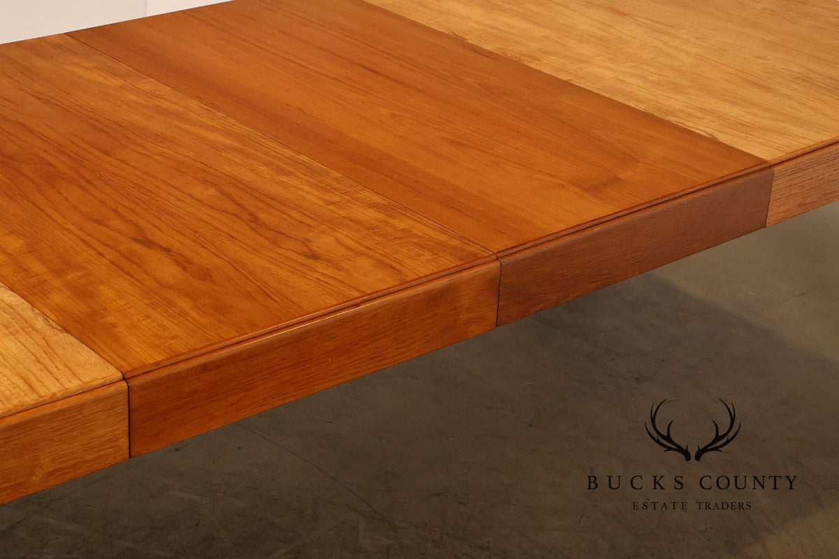 N. Eilersen A/S Danish Modern Teak Extension Dining Table With Two Leaves