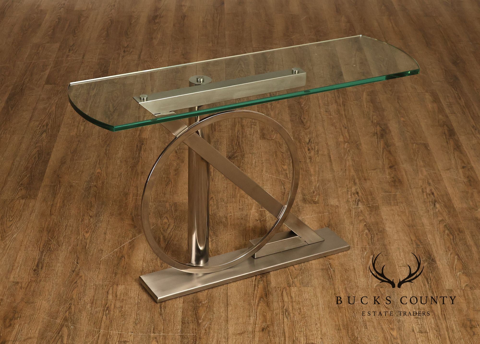 DIA Post Modern Glass Top Sculptural Console Table