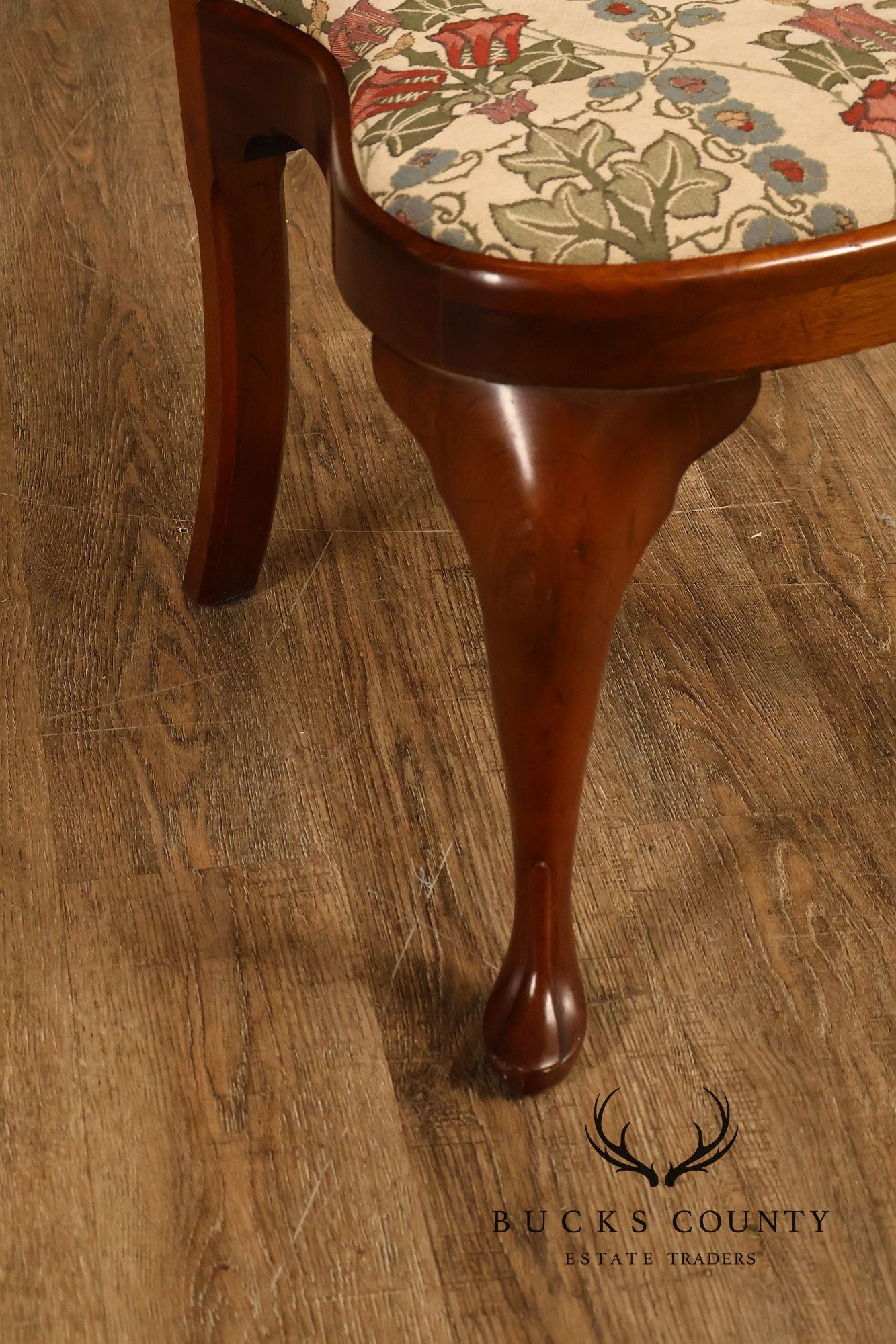 Saybolt Cleland Queen Anne Style Walnut Side Chairs, Pair