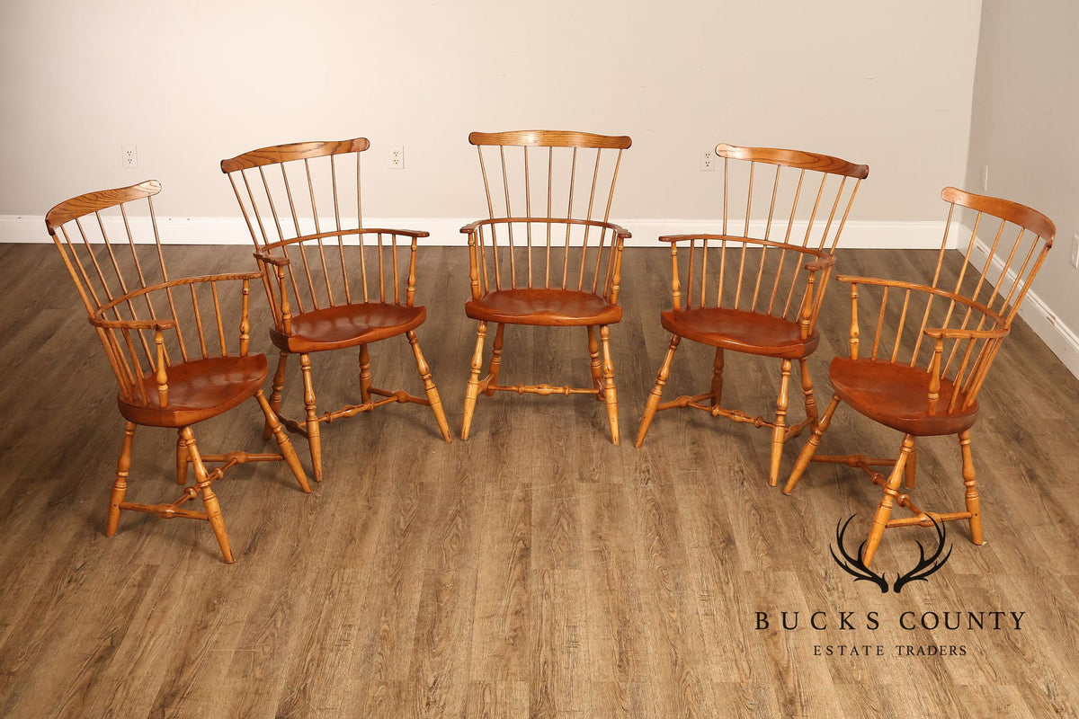 Duckloe Colonial Reproduction Set Of 5 Windsor Armchairs