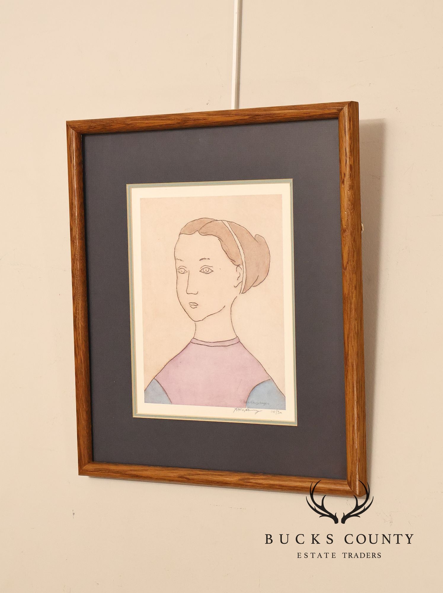 Xtian Newswanger Amish Folk Art Style Print, 'Katie Glick'