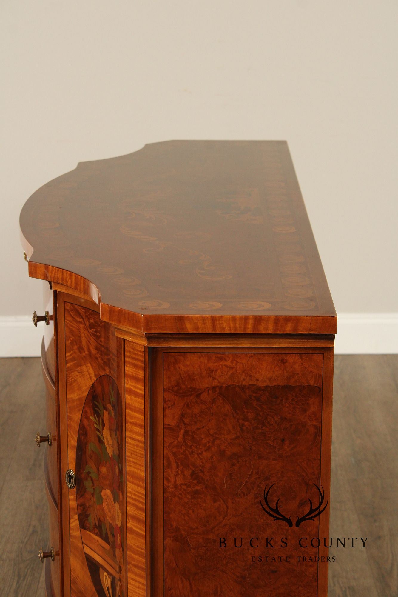 Italian Neoclassical Style Marquetry Inlaid Sideboard Server