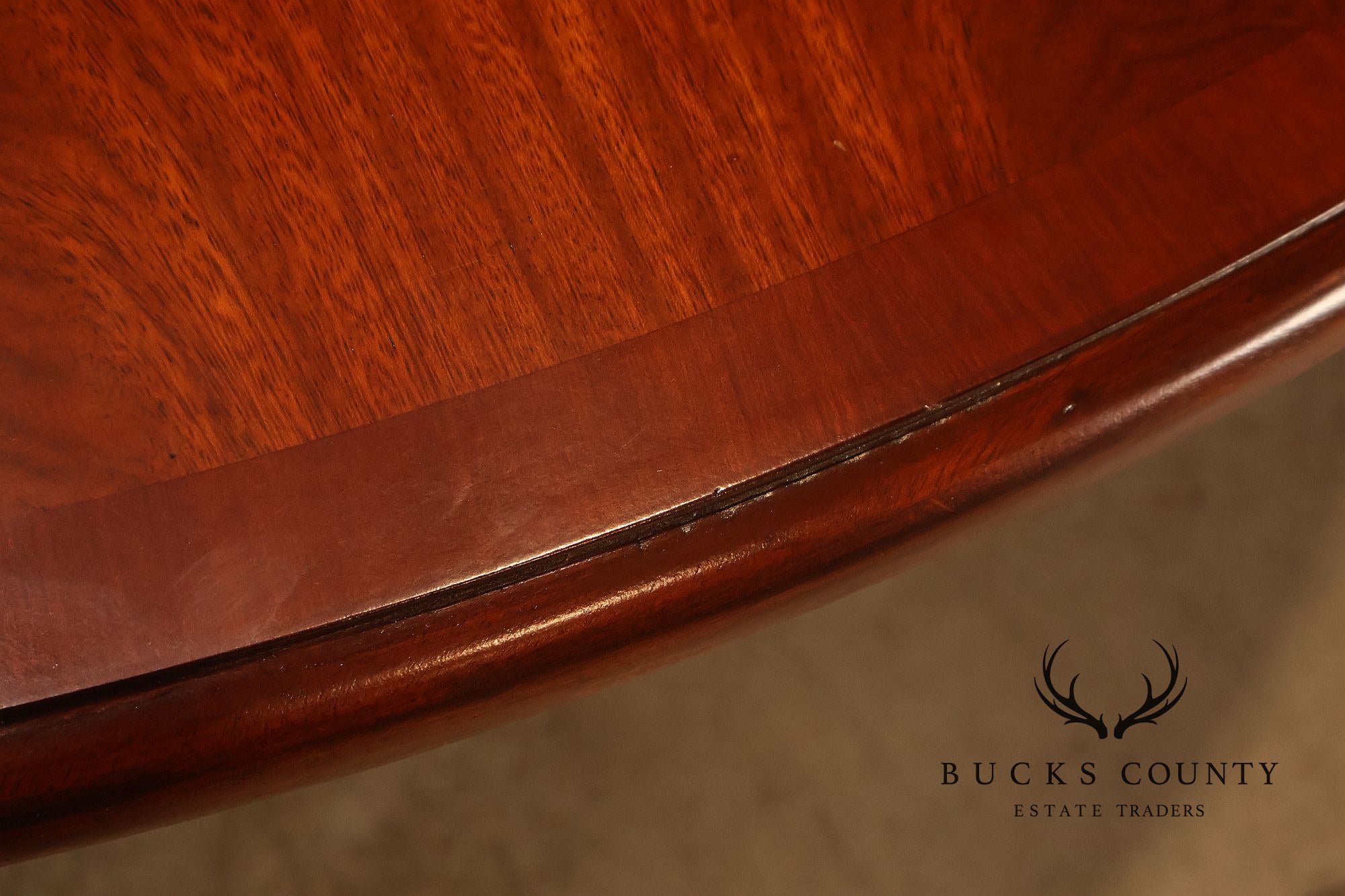 Theodore Alexander Regency Style Mahogany Round Dining Table With Expandable 4 Leaves