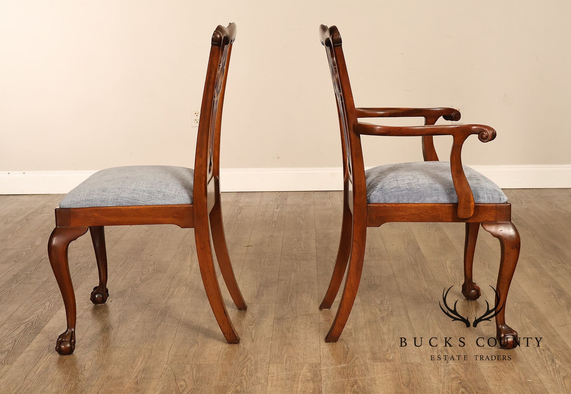 Councill Chippendale Style Vintage Set of Six Mahogany Dining Chairs