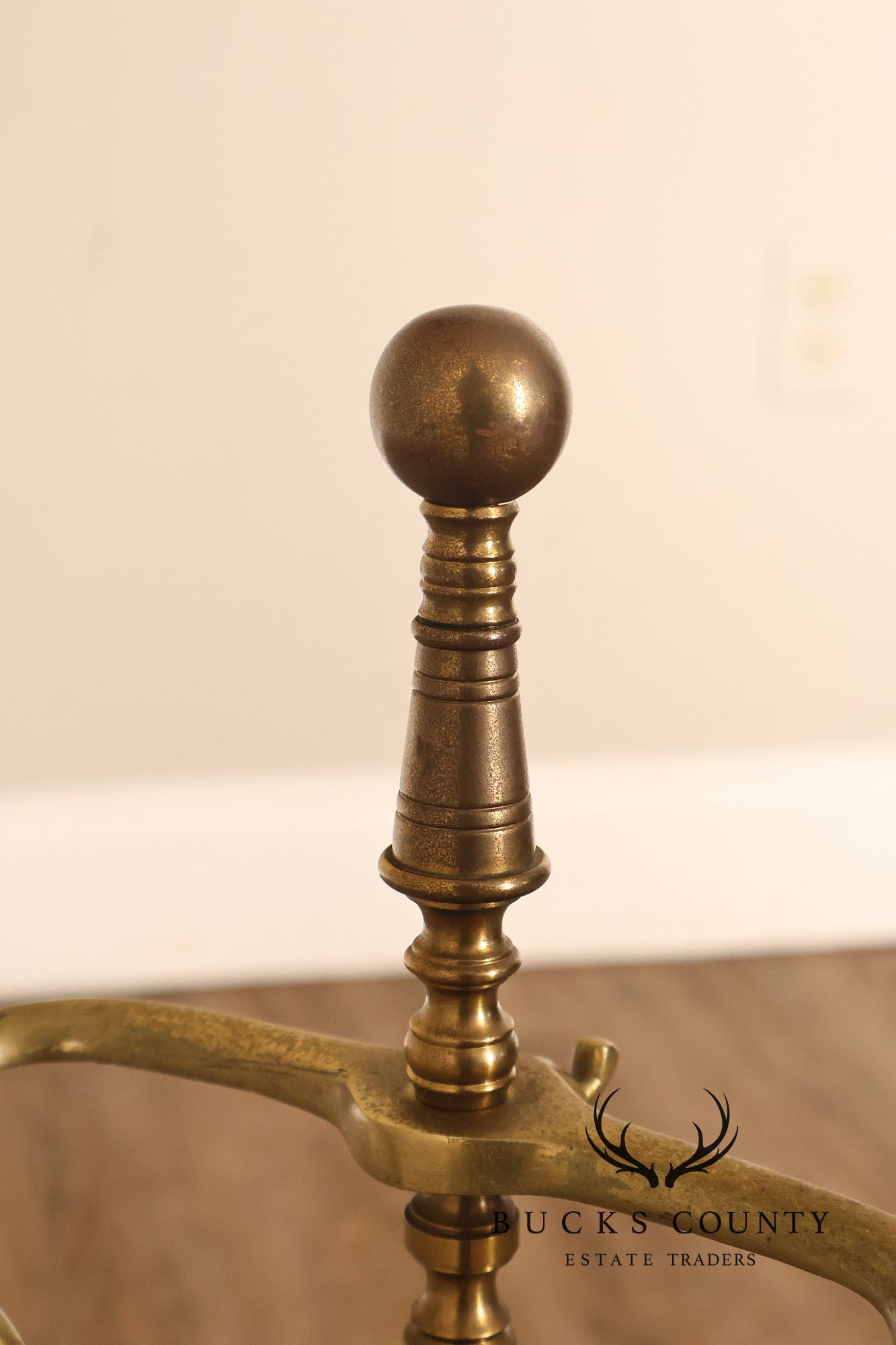 Traditional Brass Fireplace Four-Piece Tool Set