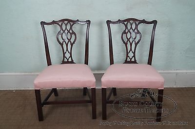 Schmieg & Kotzian Antique Pair of Chippendale Style Side Dining Chairs