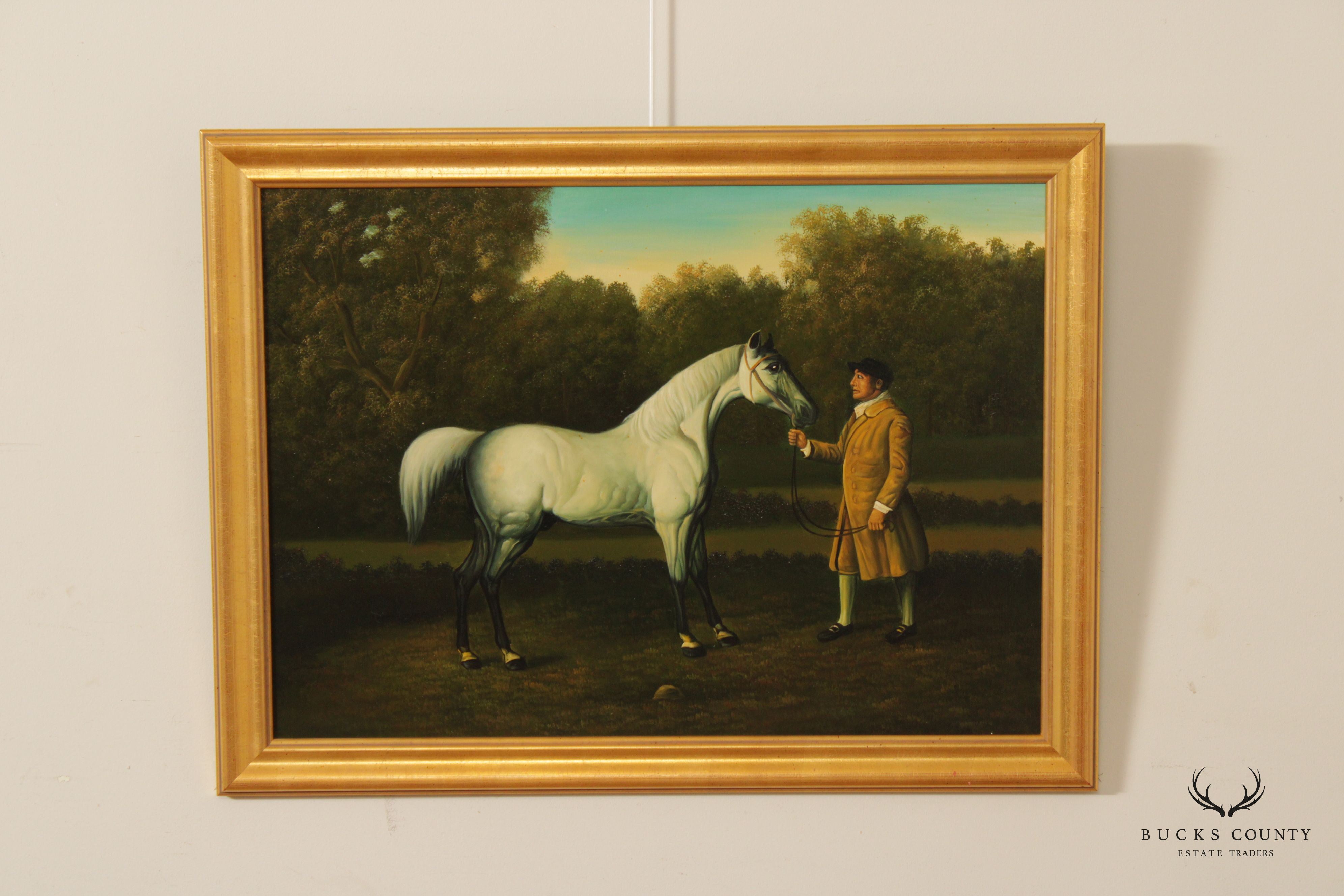 English Racing Horse 'Gimcrack' Original Painting, After George Stubbs