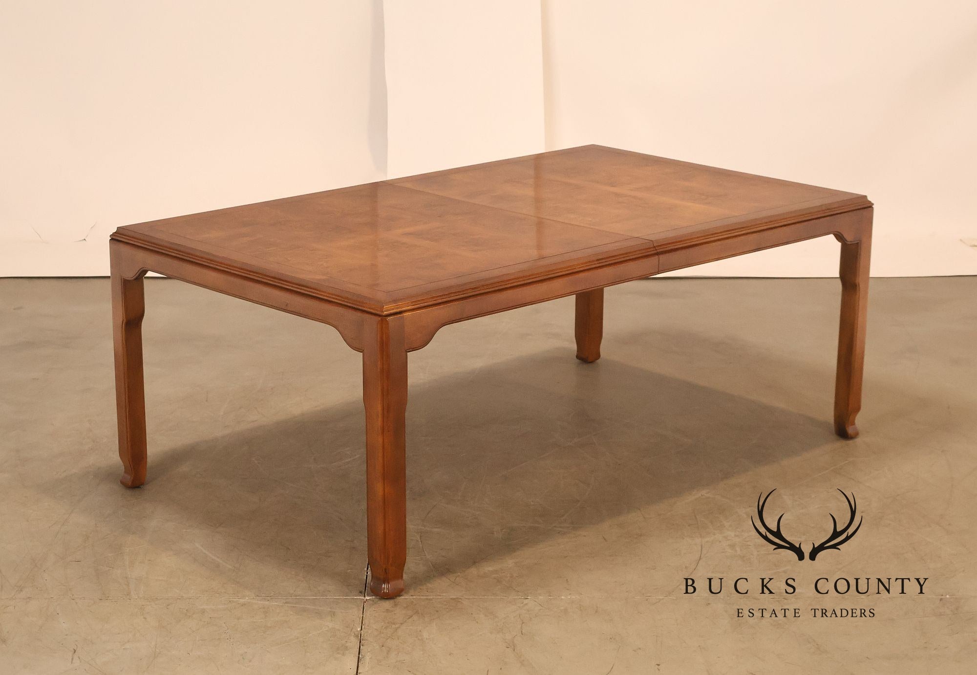 Century Furniture Chin Hua Burl Wood Parsons Expandable Dining Table