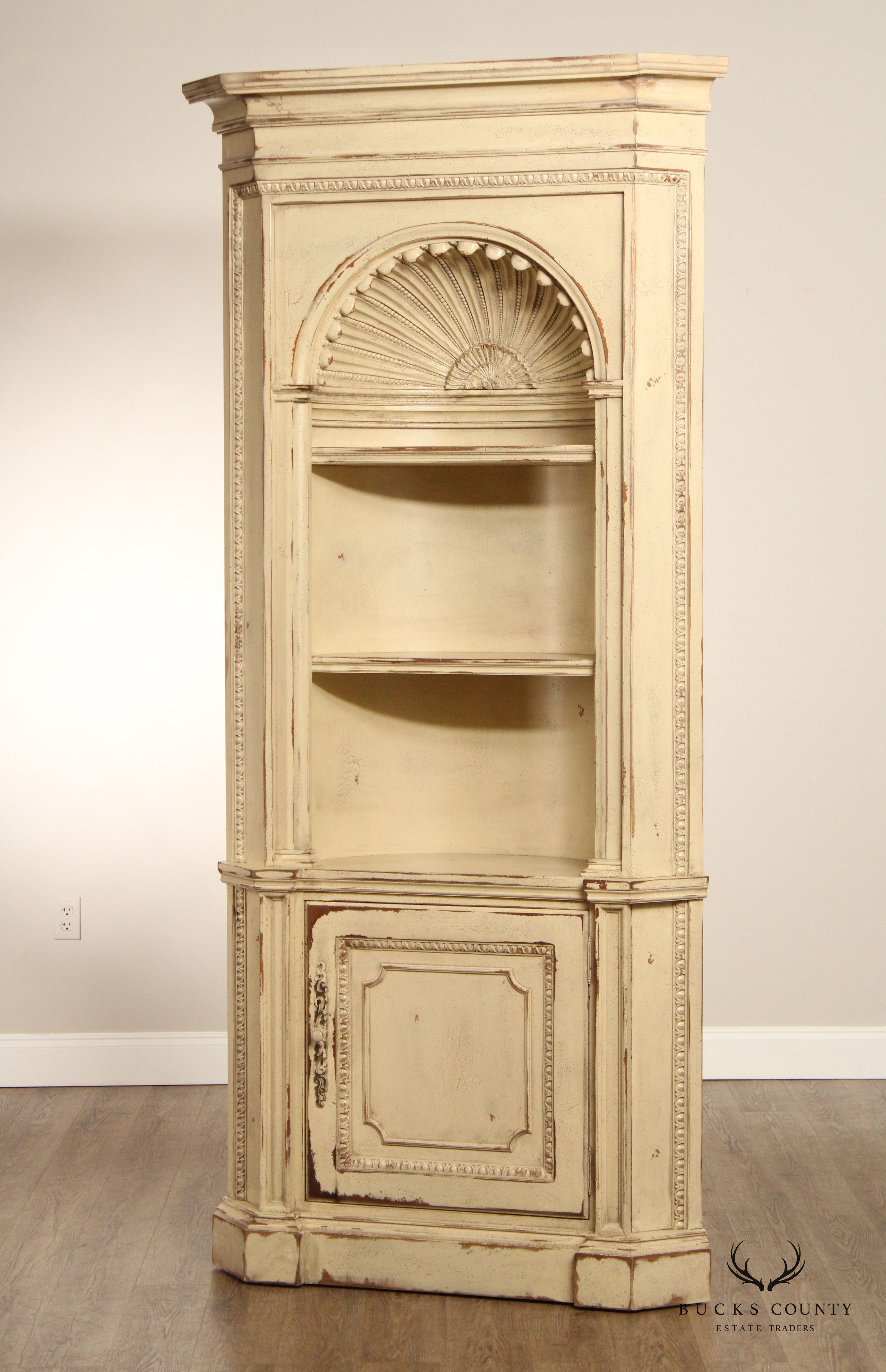 Habersham Plantation Large Painted Architectural 'Preston' Corner Cabinet