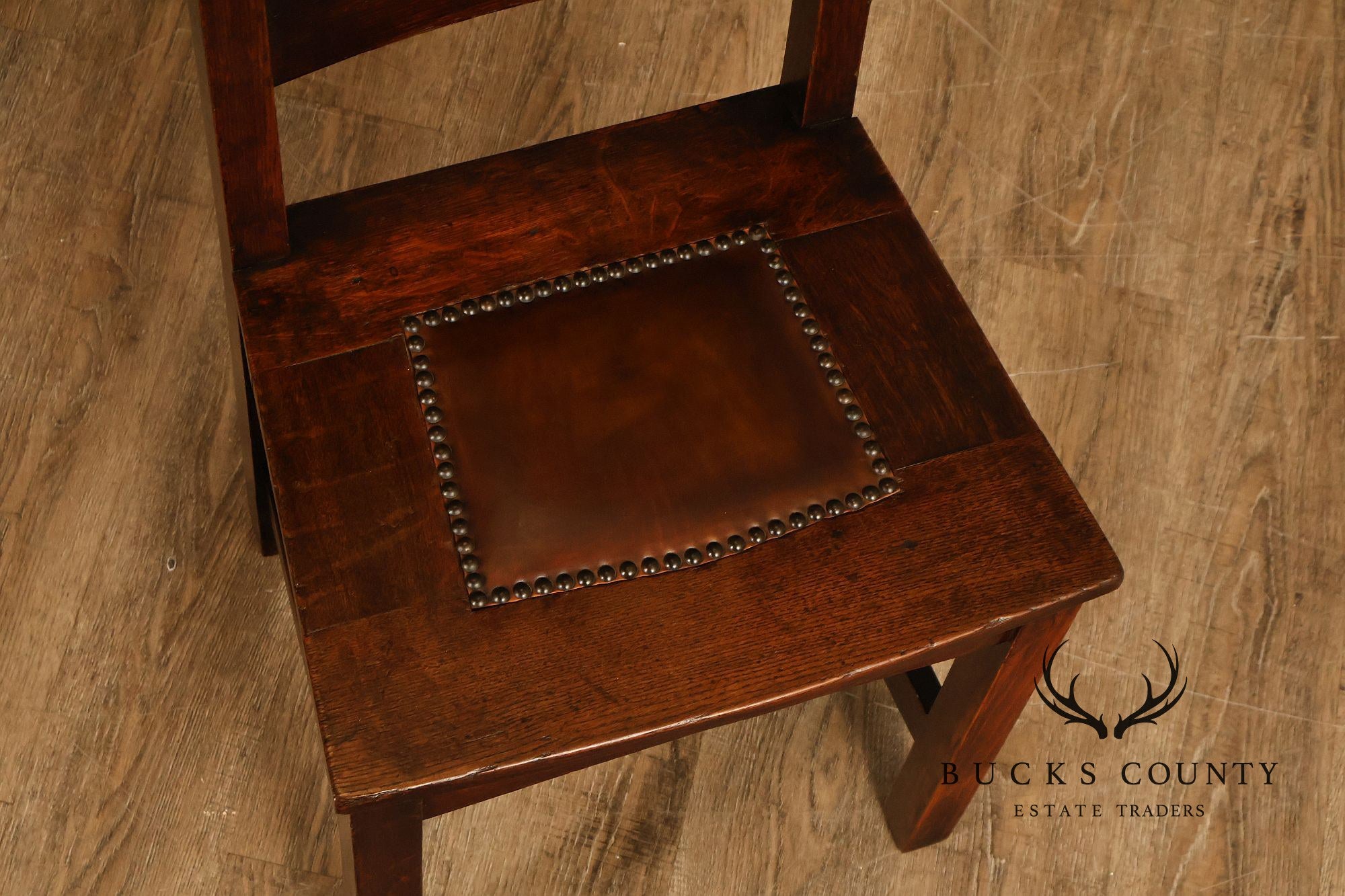 Gustav Stickley Antique Oak Rabbit Ear #1291 Dining Chair