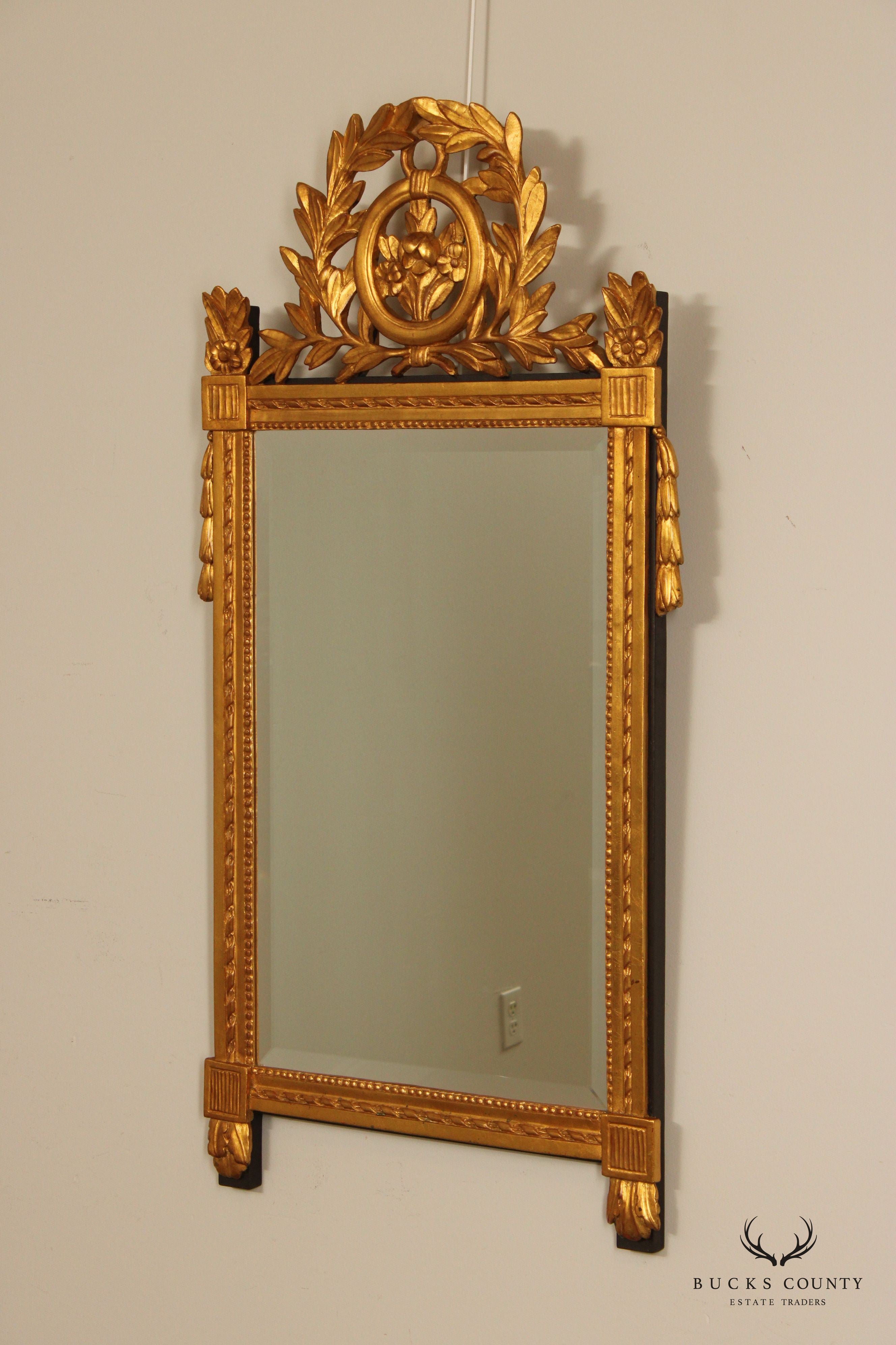 French Louis XVI Style Carved Giltwood Mirror