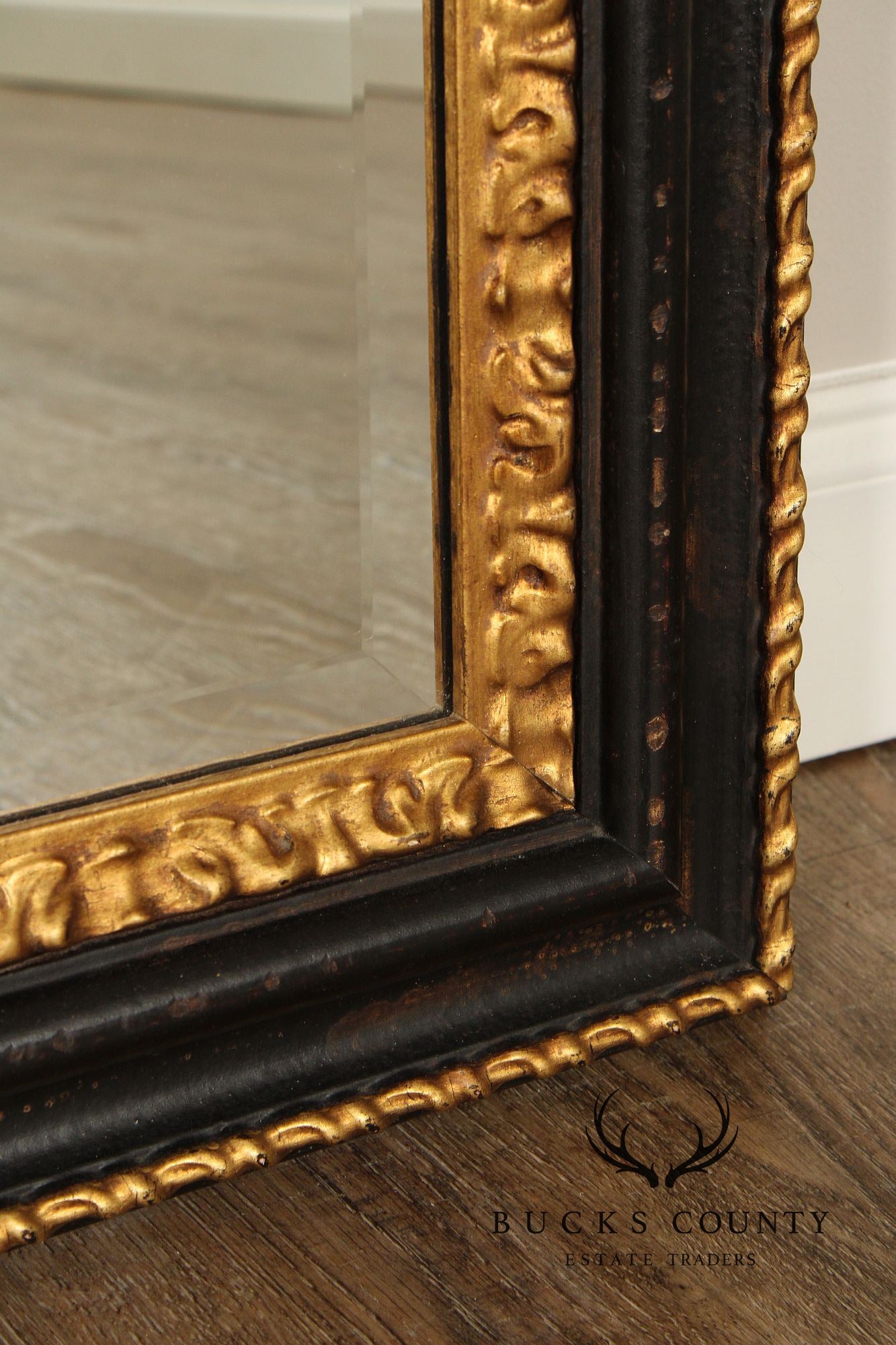 La Marche Ebonized and Partial Gilt Wall Mirror