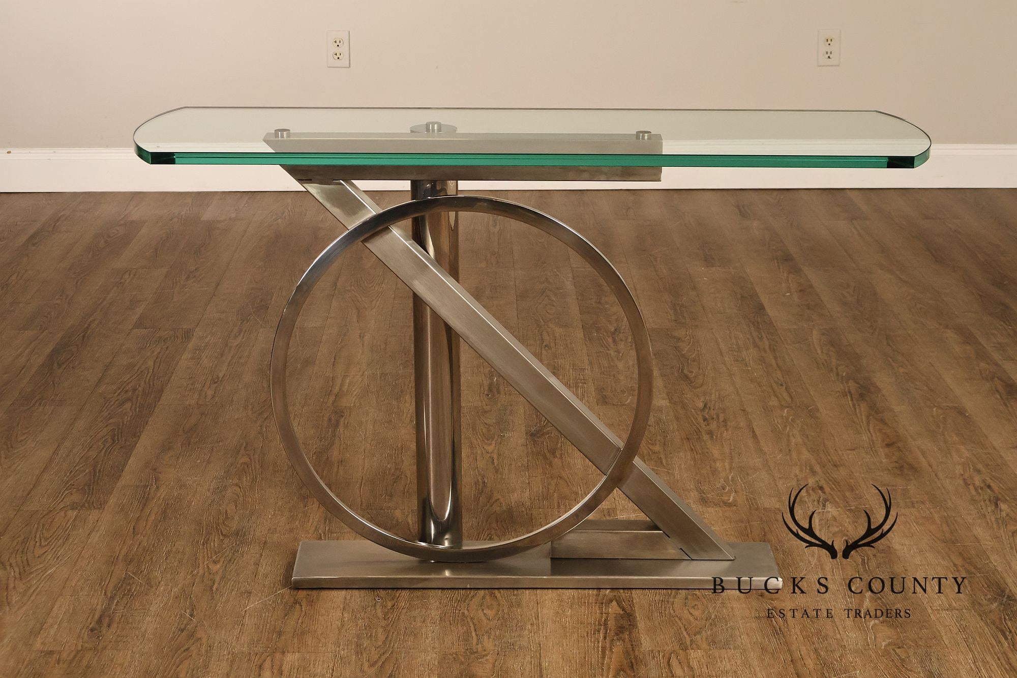 DIA Post Modern Glass Top Sculptural Console Table