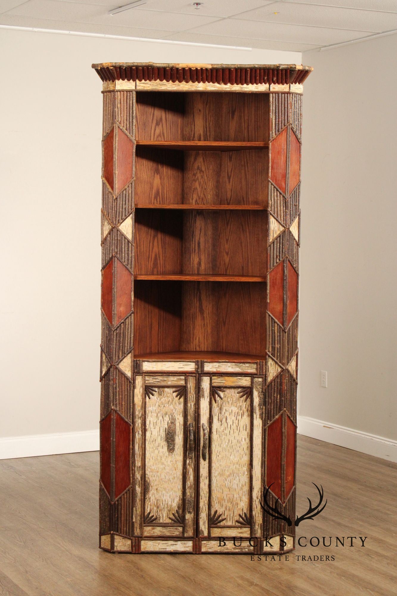Phil Kellogg Adirondack Style Corner Cabinet