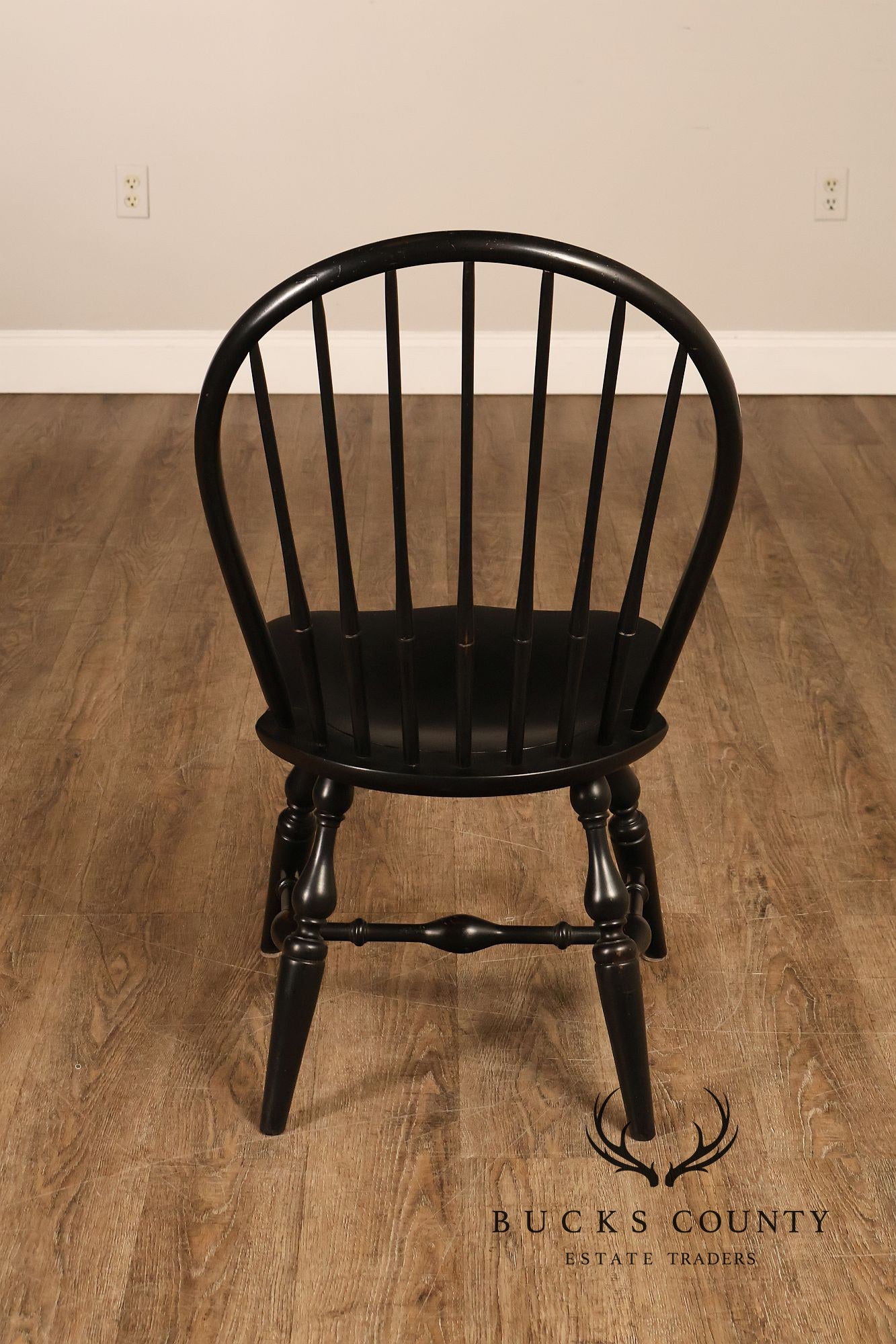 Nichols And Stone Set Of Six Black Windsor Dining Chairs