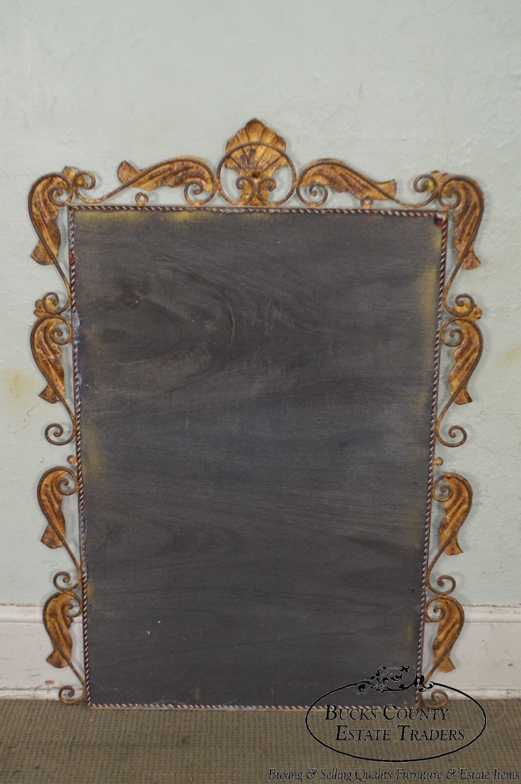 Rococo Style Italian Gilt Metal Frame Wall Mirror