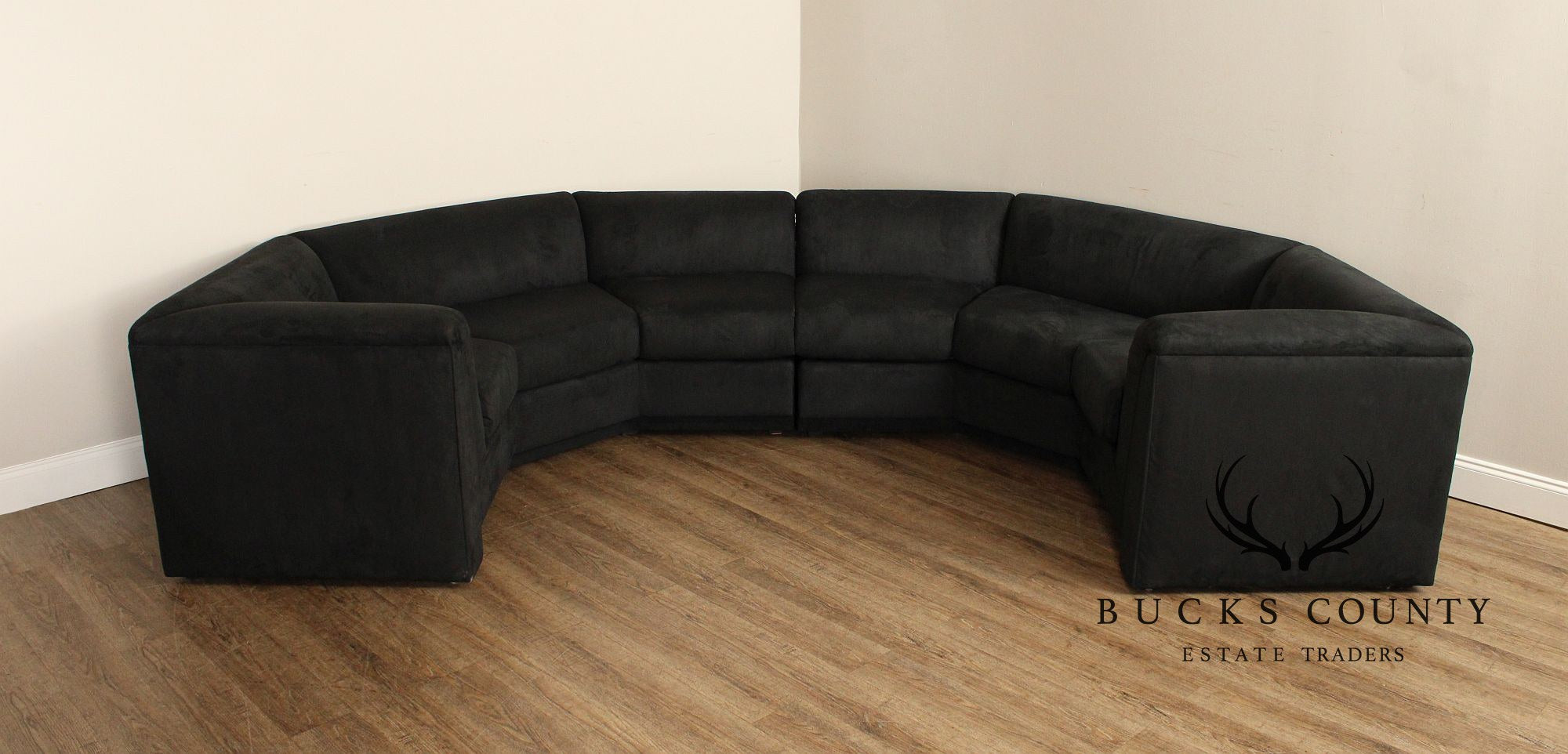 Postmodern Curved Black Sectional Sofa