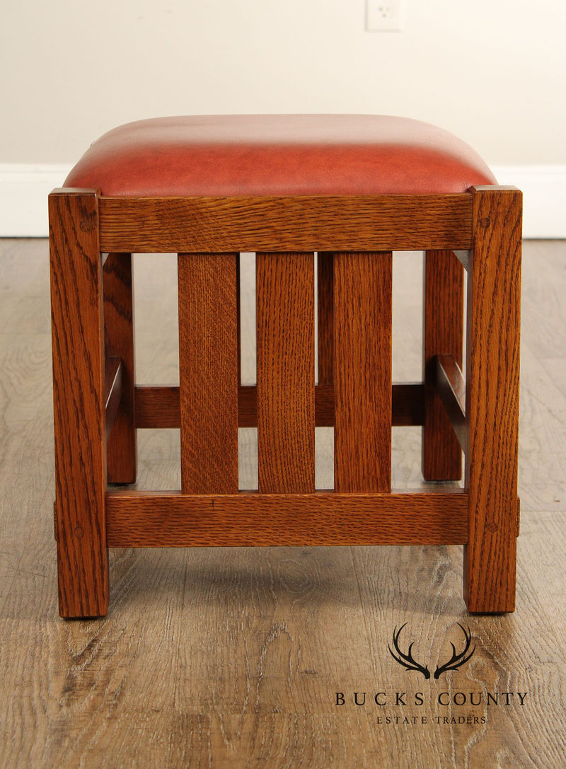 Stickley Mission Collection Oak and Leather Footstool
