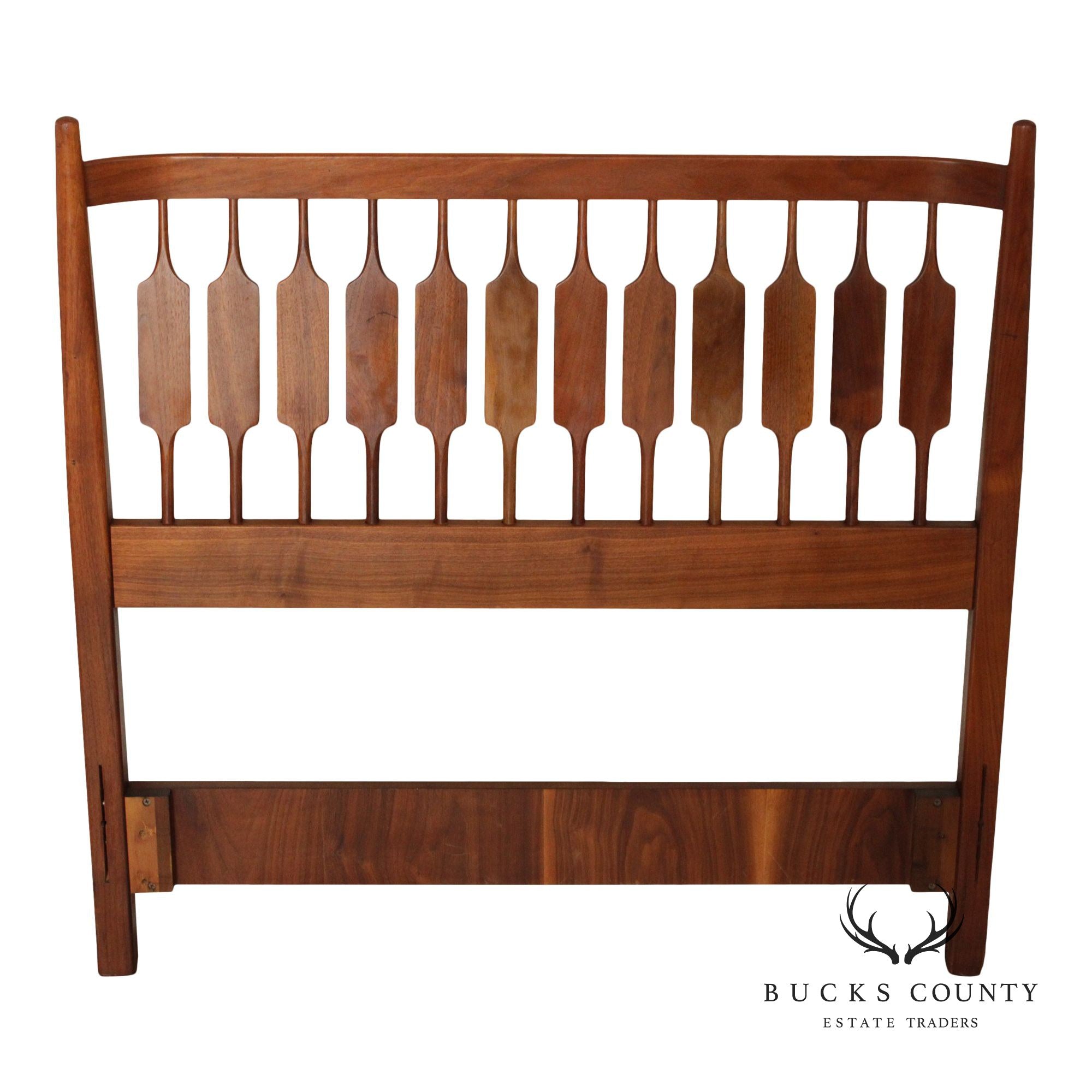 Drexel 'Declaration' Mid Century Modern Twin Walnut Headboard