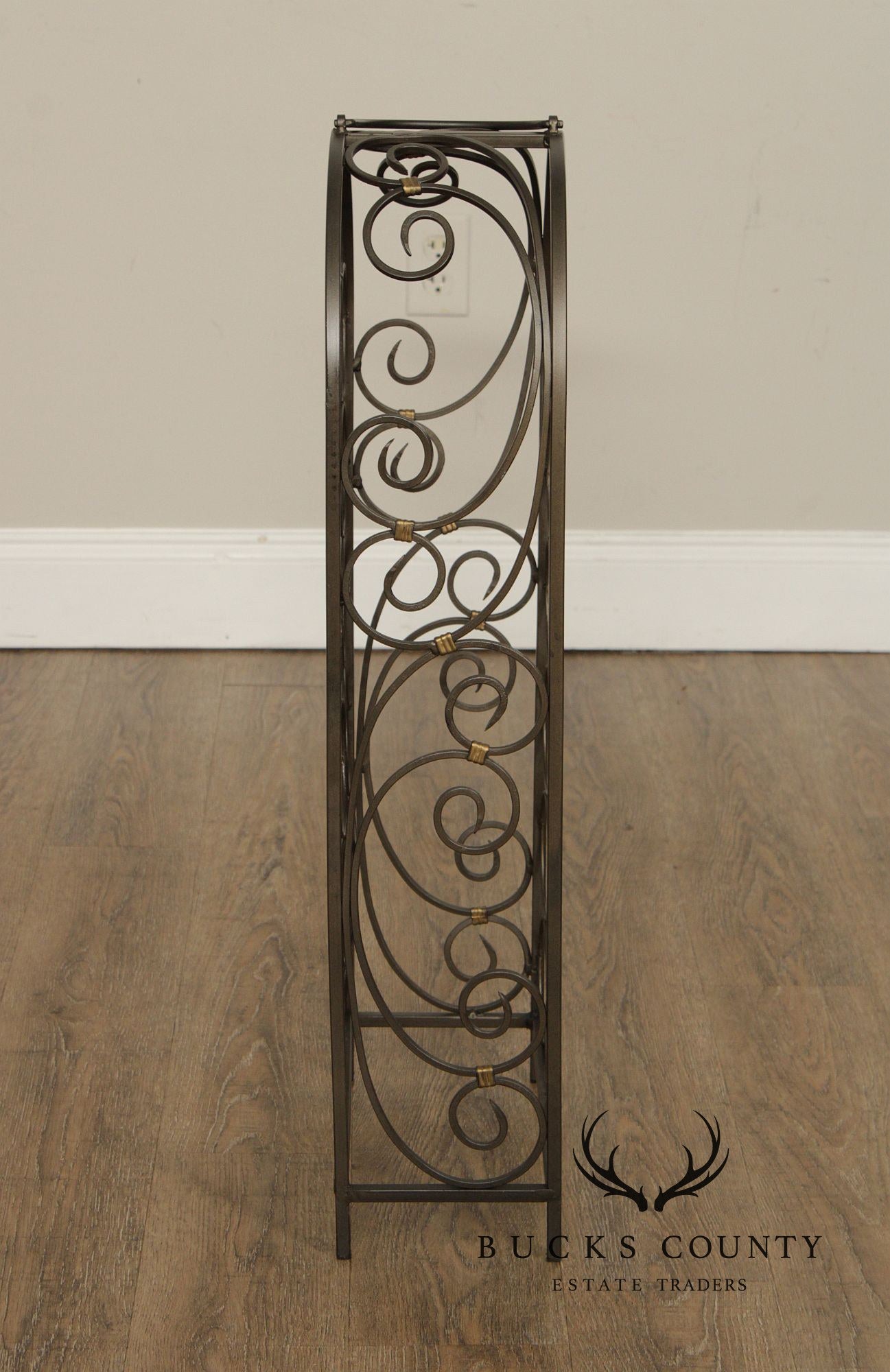 Arched 20-Bottle Iron Wine Rack