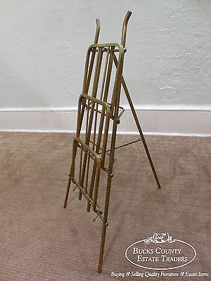 Mid Century Vintage Italian Brass Folding Collapsible Easel Magazine Stand