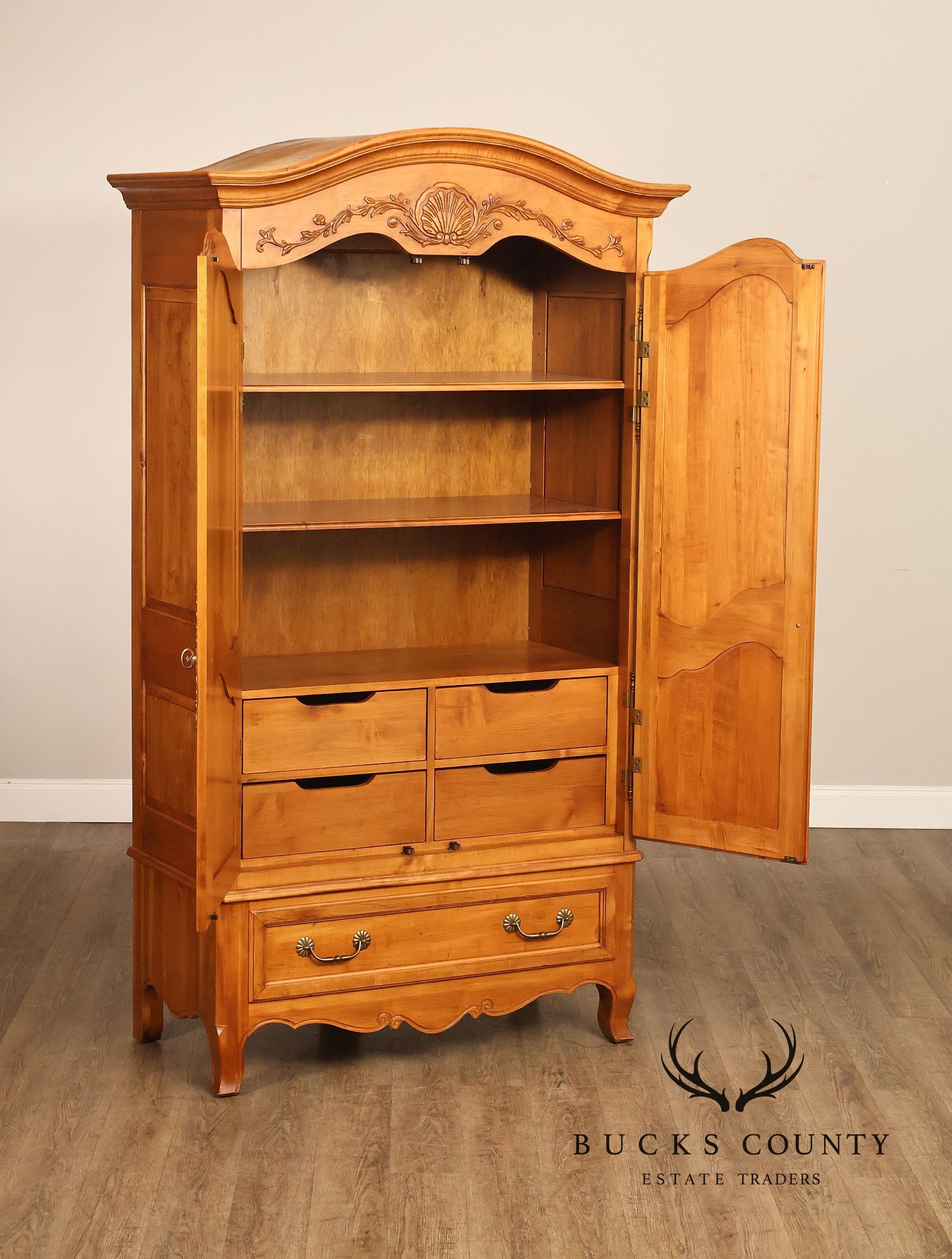 ETHAN ALLEN LEGACY COLLECTION FRENCH LOUIS XV STYLE MAPLE ARMOIRE
