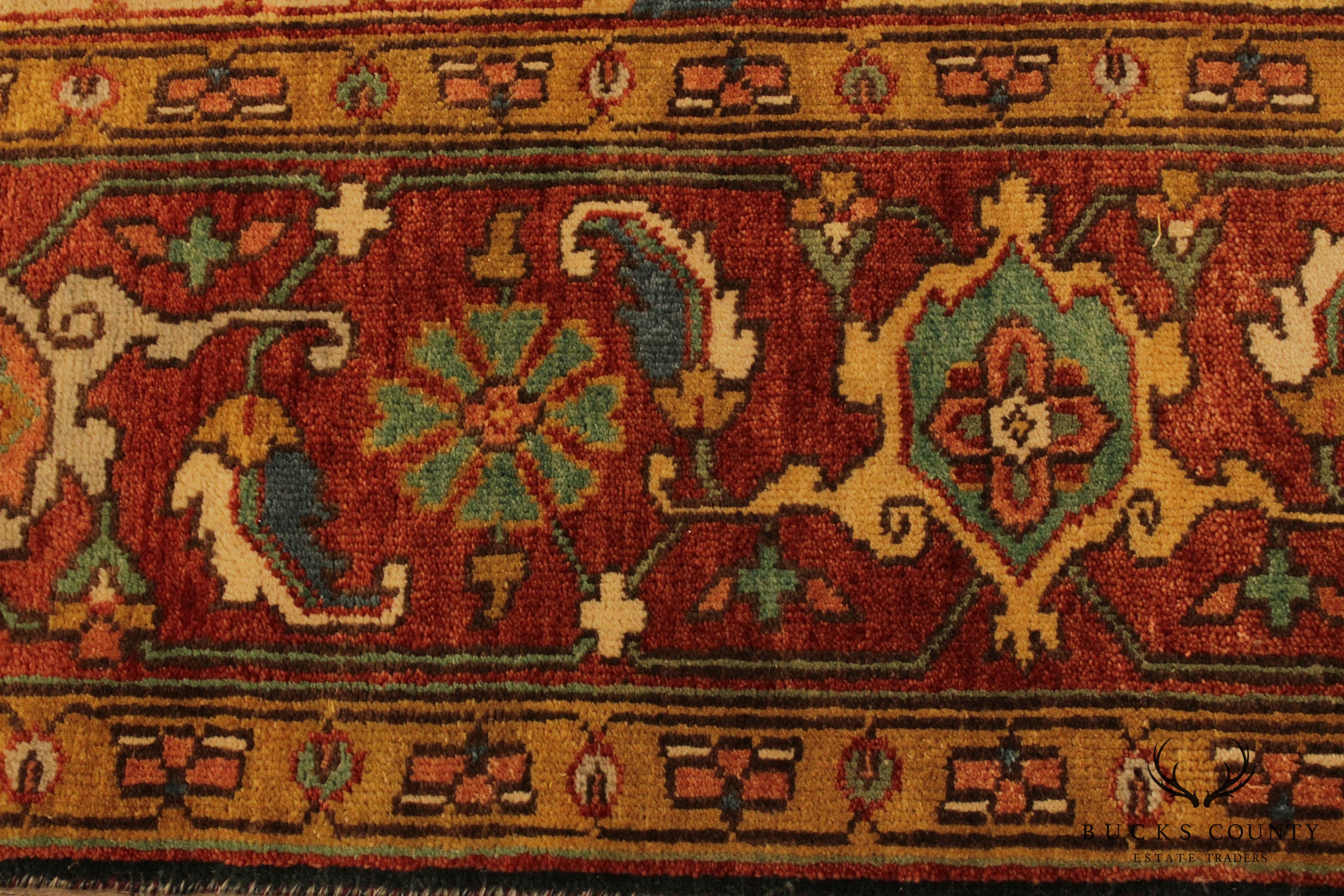 Persian Heriz 11'10" x 8'10" Hand Knotted Wool Rug