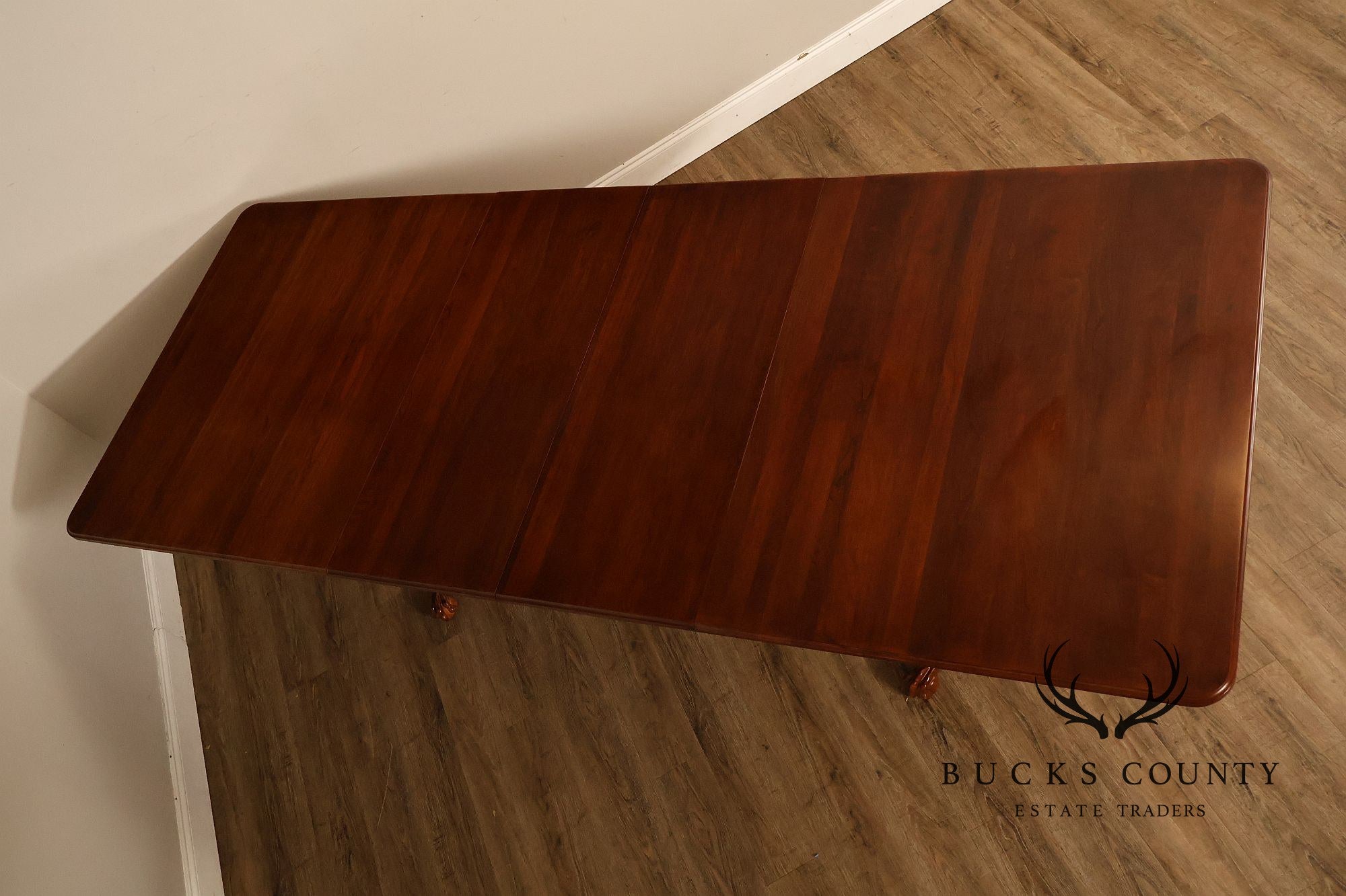 Chippendale Style Cherry Double Pedestal Extendable Dining Table