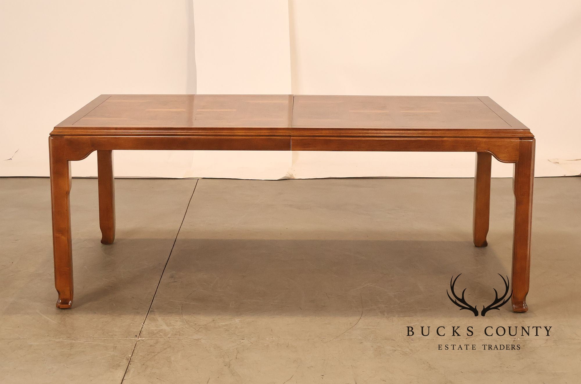 Century Furniture Chin Hua Burl Wood Parsons Expandable Dining Table