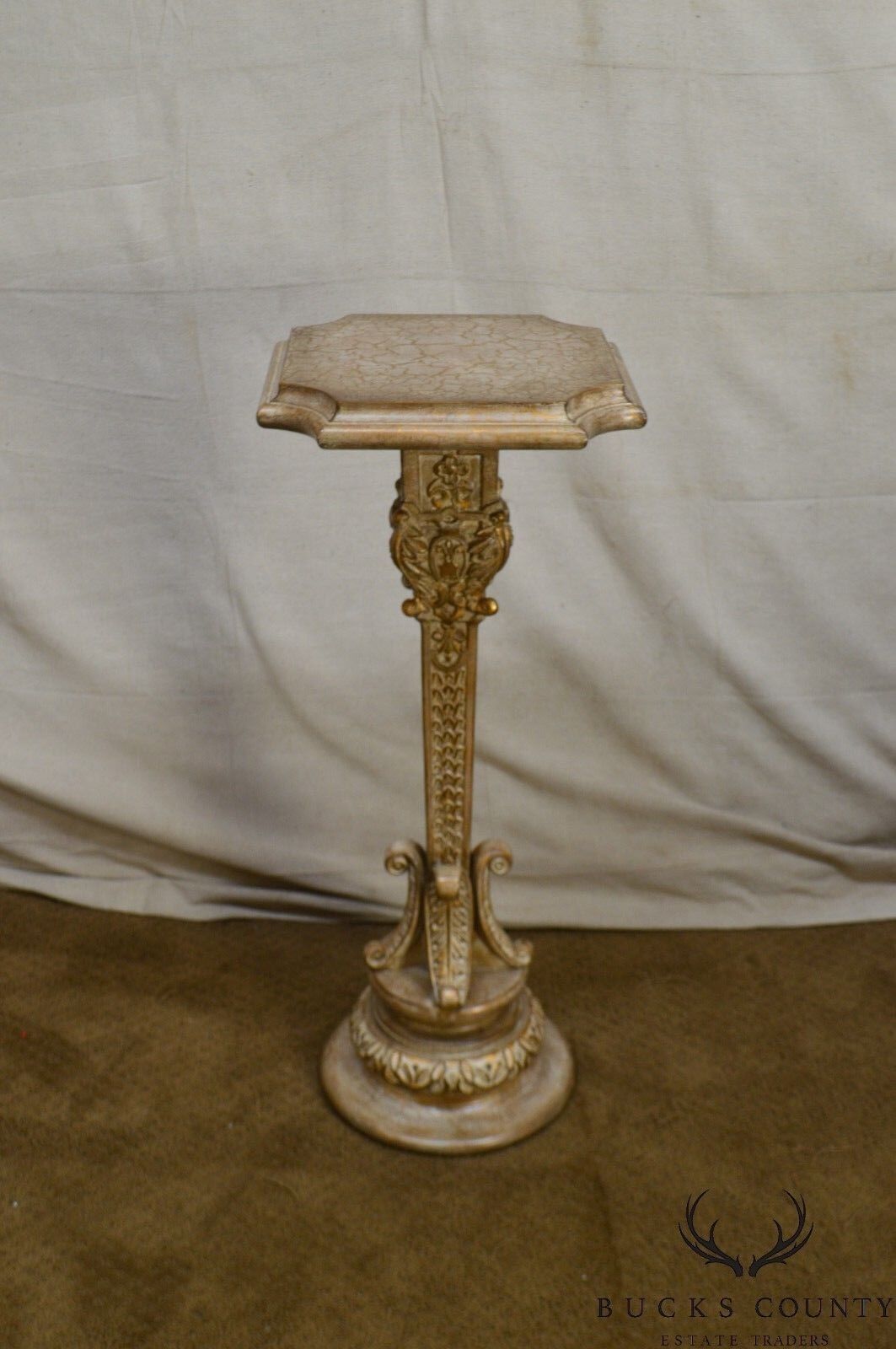 French Regency Style Faux Painted Pedestal