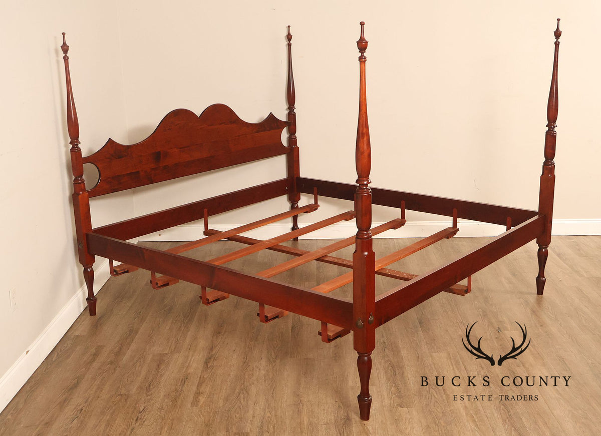 J.L. Treharn Sheraton Style King Maple Poster Bed