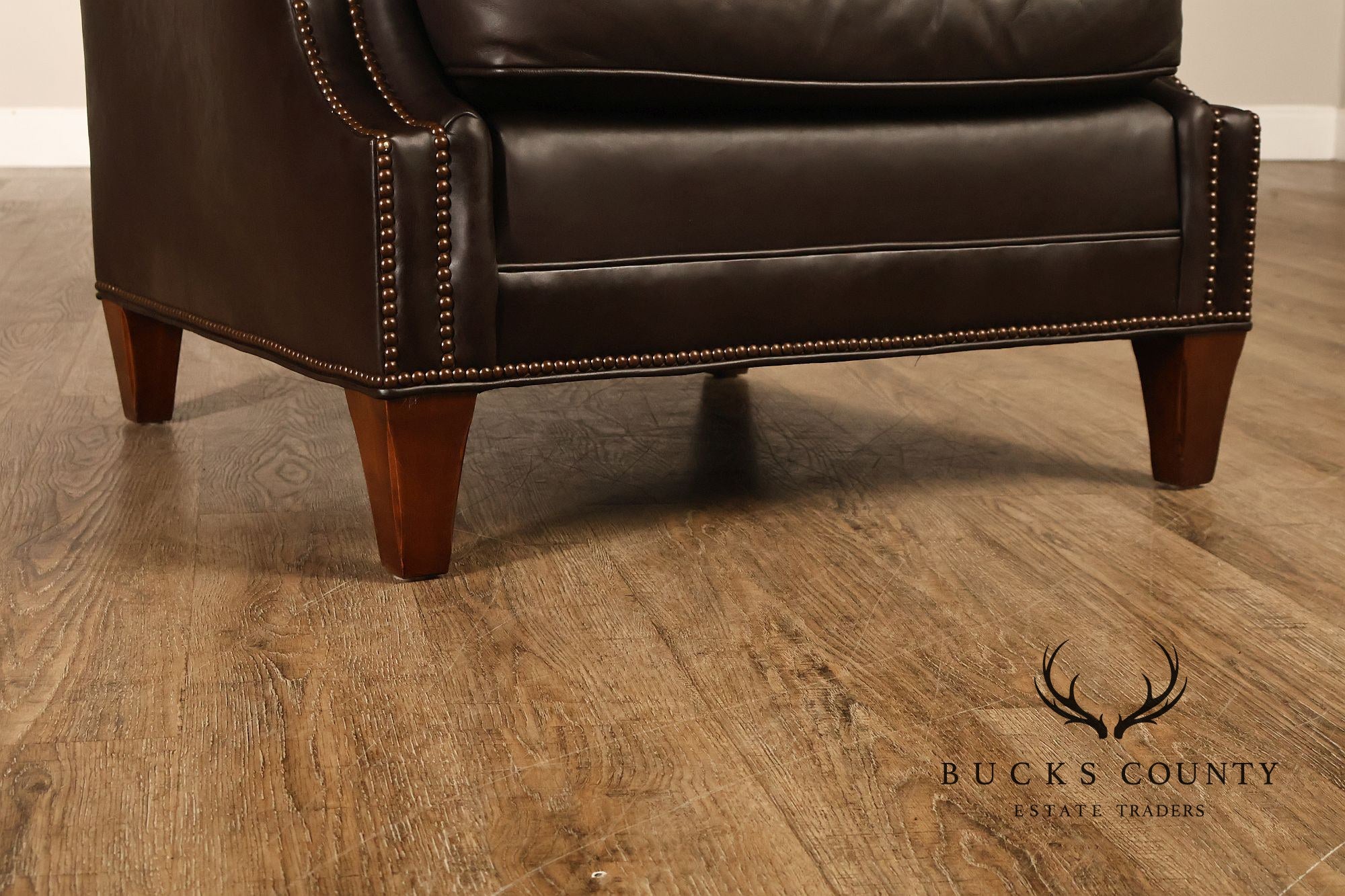 Baker Furniture Pair of Leather Club Chairs