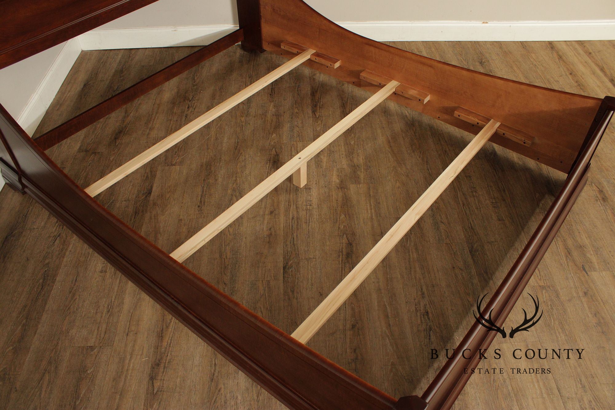 Durham Furniture Handcrafted Louis Philip Style Queen Cherry Sleigh Bed