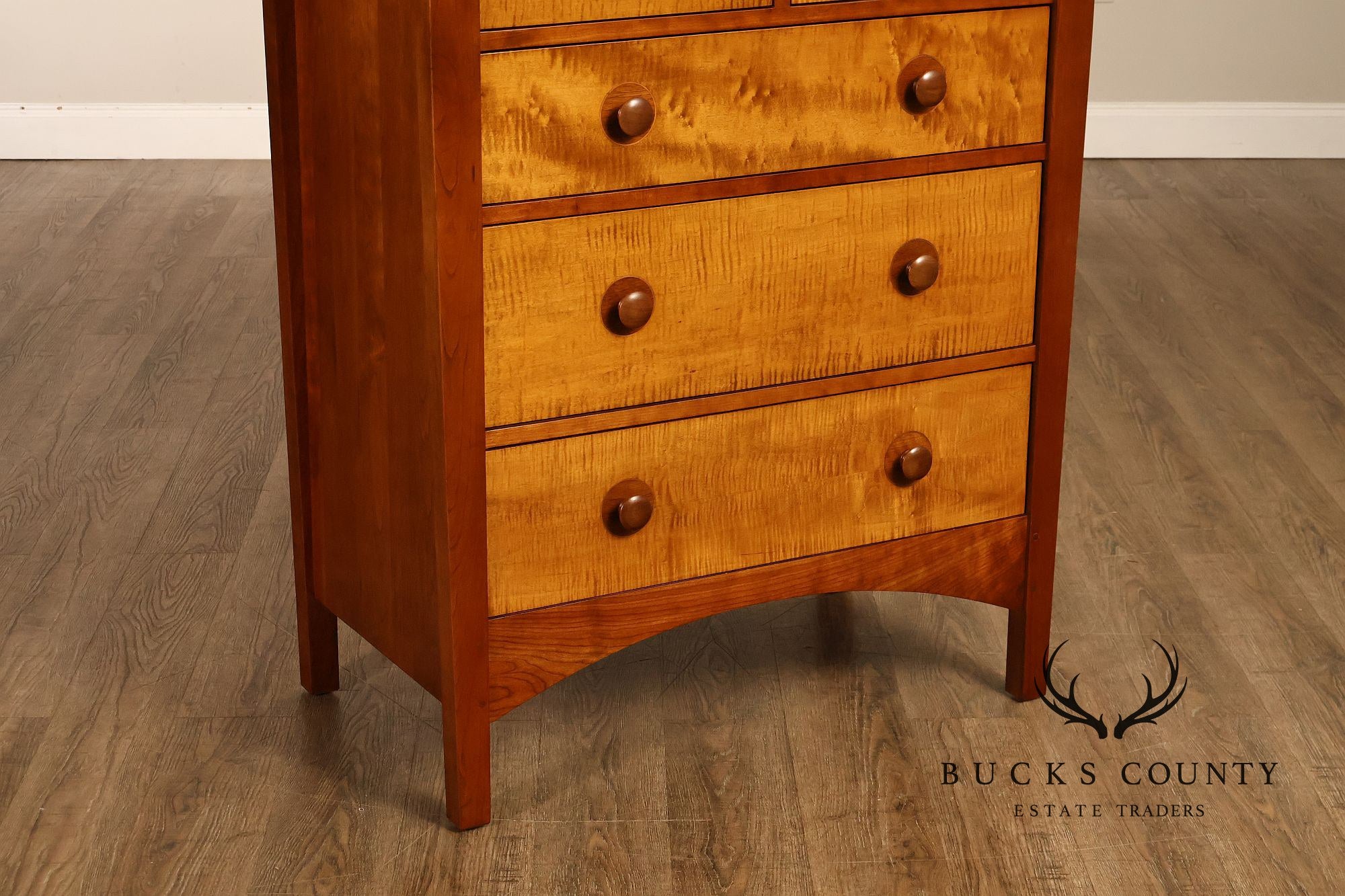 Stickley Mission Collection Harvey Ellis Cherry and Maple Tall Chest