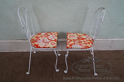 Salterini Art Nouveau Style Vintage Iron 5 Piece Patio Table & Chair Garden Set