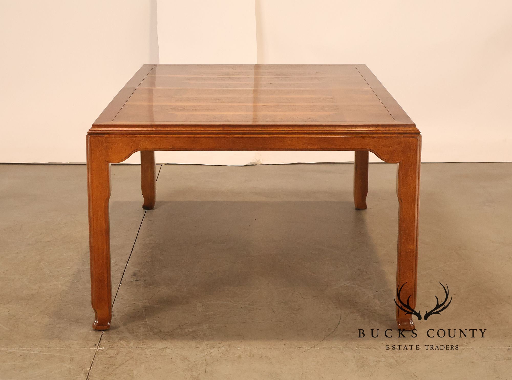 Century Furniture Chin Hua Burl Wood Parsons Expandable Dining Table