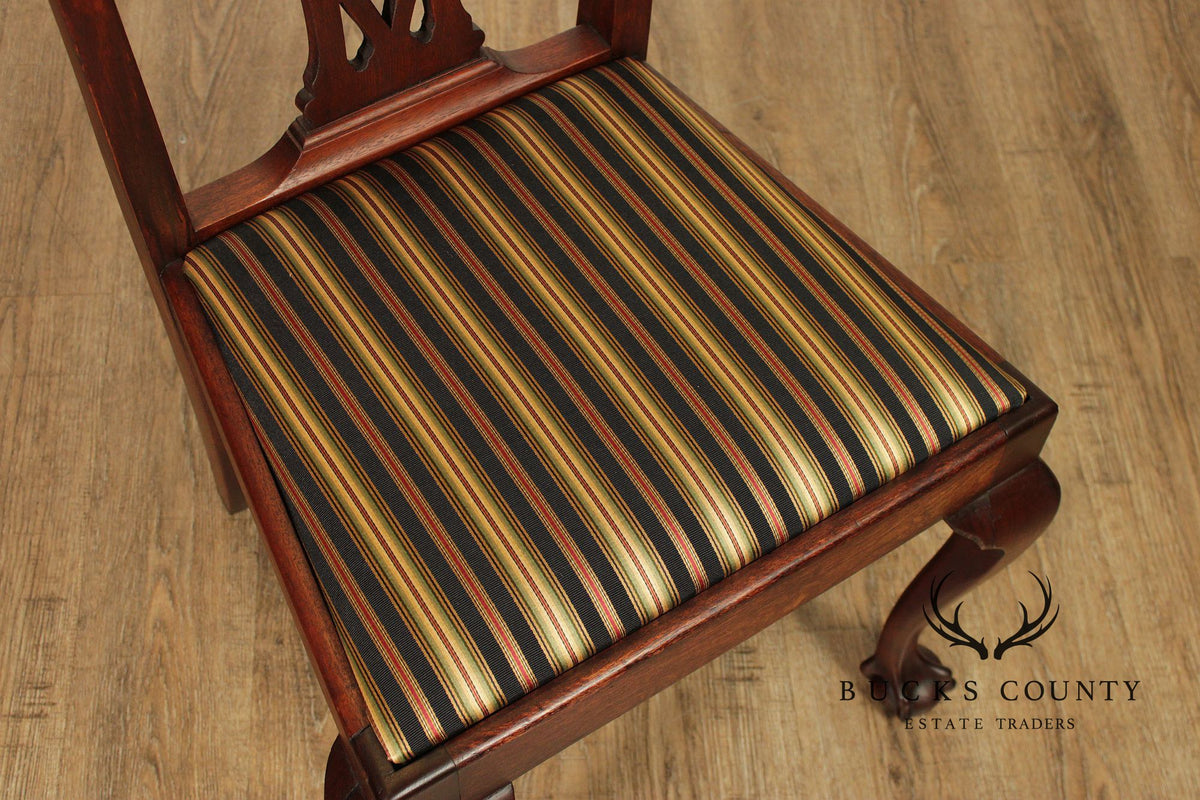 Vintage Chippendale Style Set Of Six Mahogany Dining Chairs