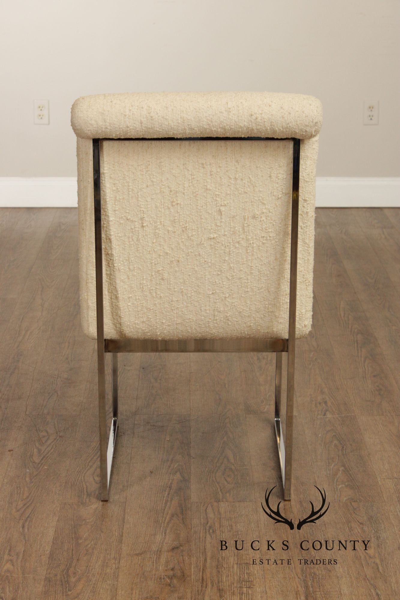 Mid Century Modern Set of Six Chrome Dining Chairs