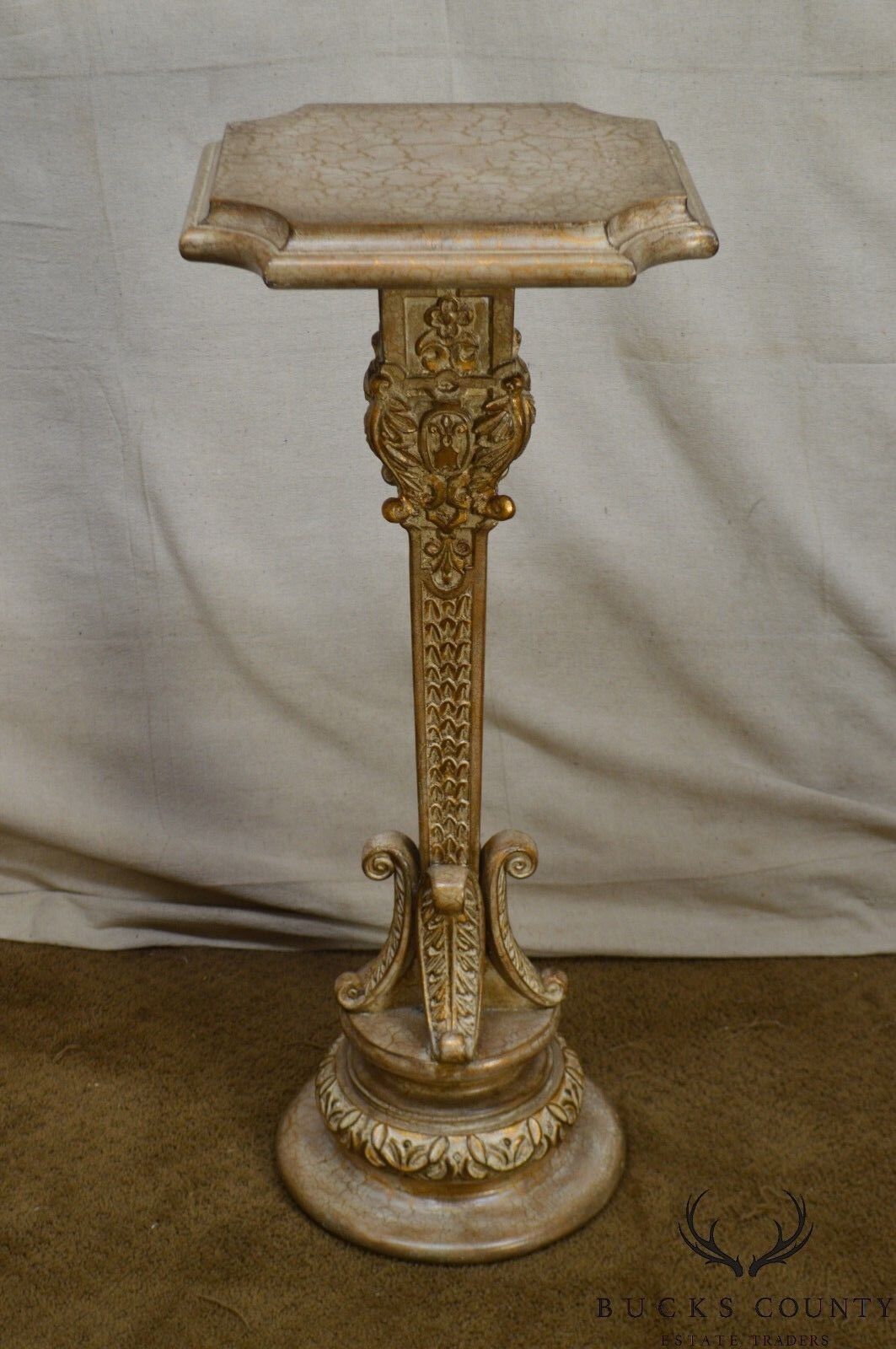 French Regency Style Faux Painted Pedestal