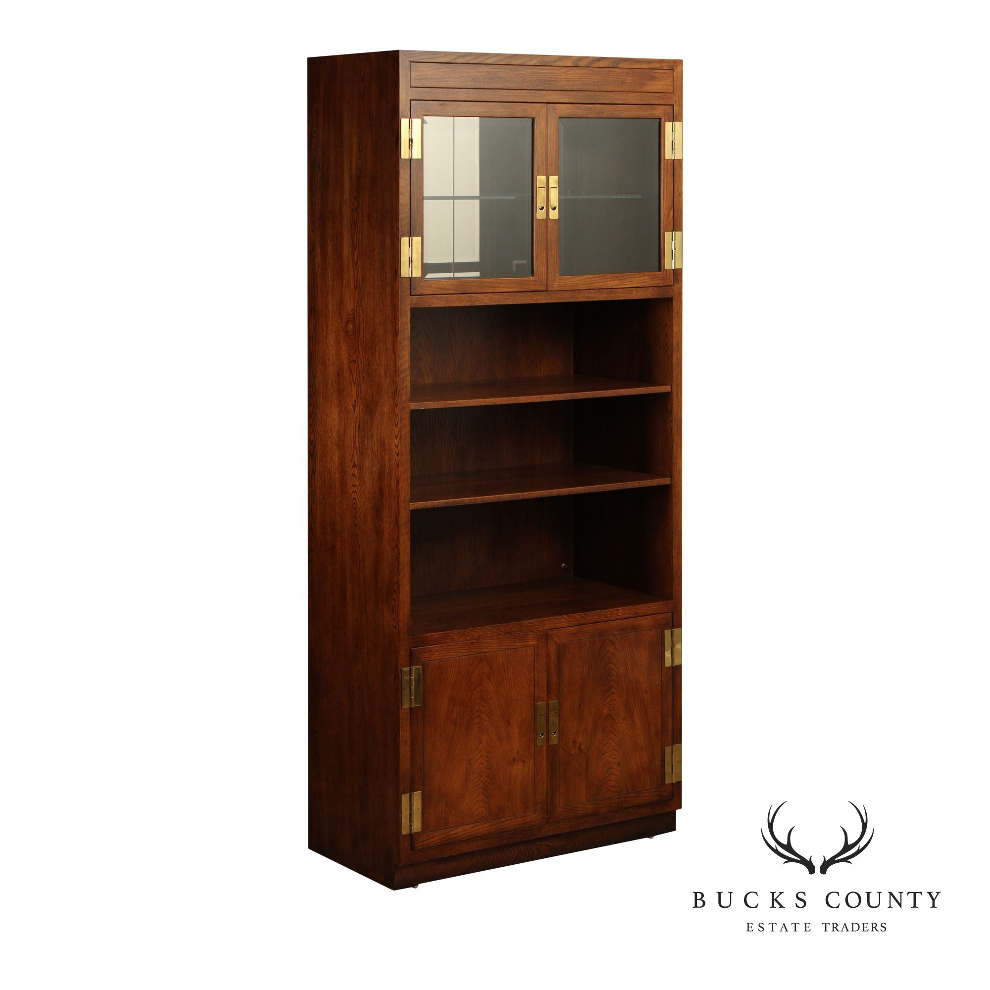 Henredon 'Scene One' Campaign Style Oak Bookcase