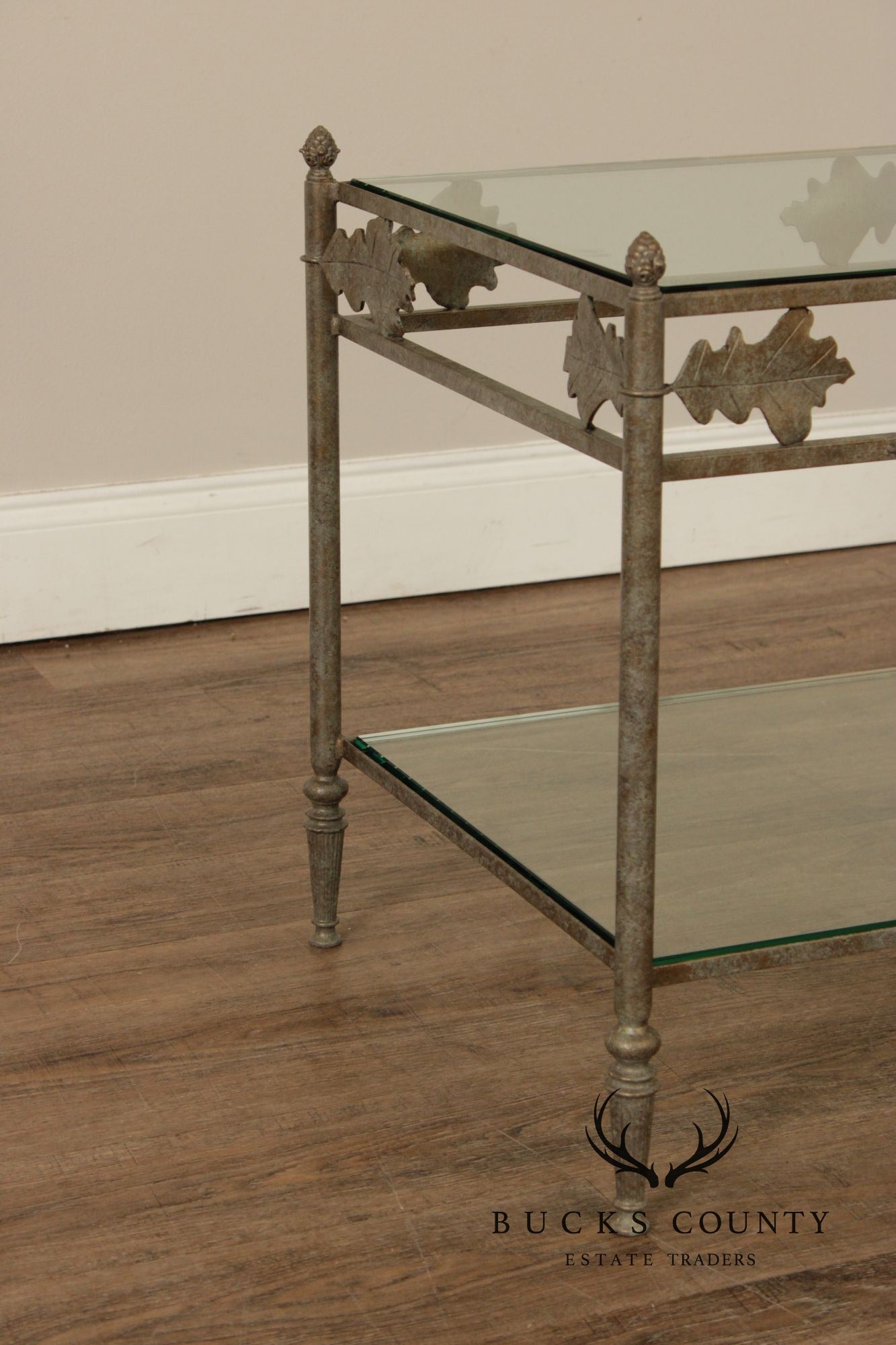 Vintage Iron Two-Tier Glass Stand
