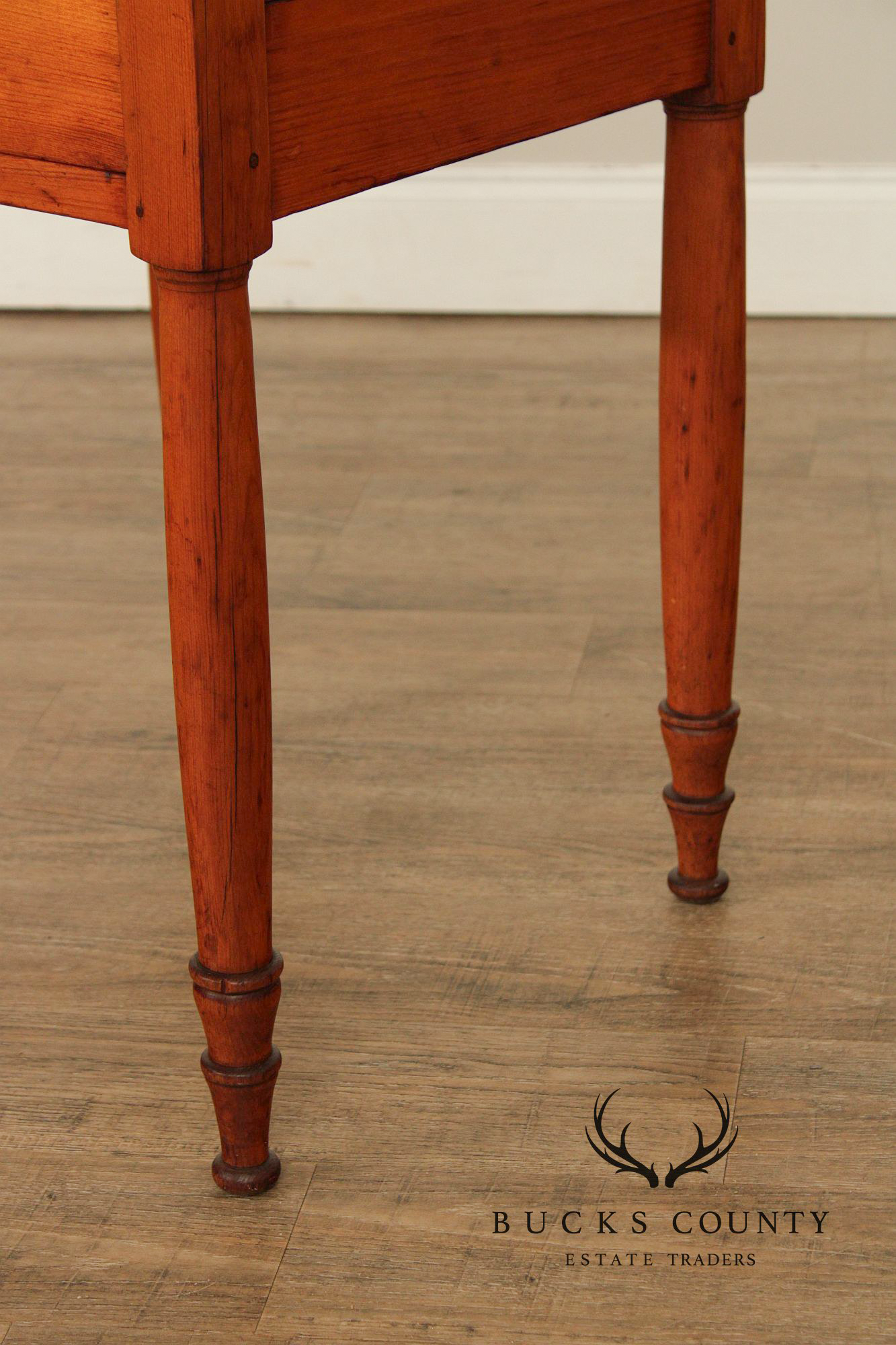 Antique Sheraton Two-Drawer Poplar Nightstand Work Table