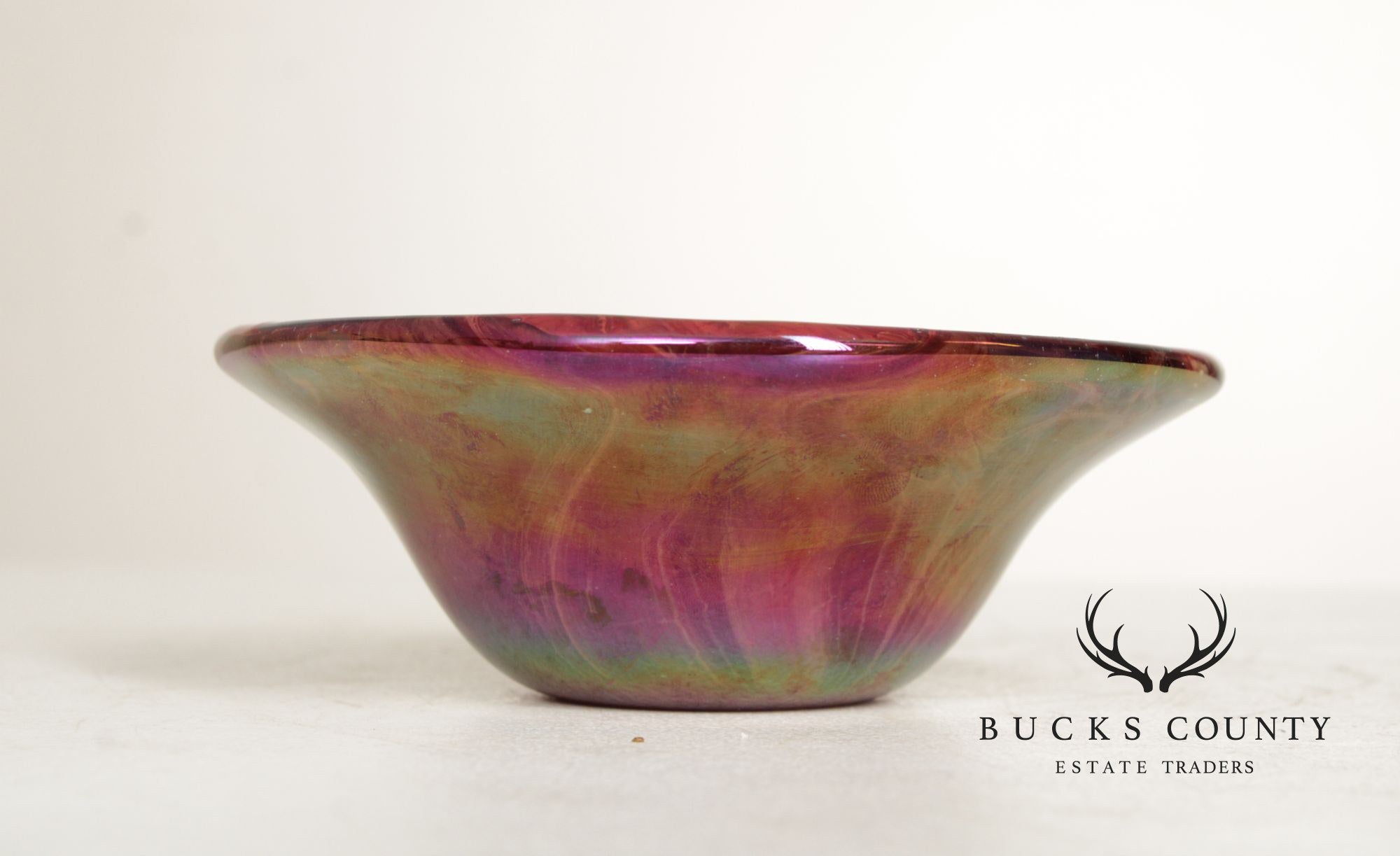 Robert Barber Iridescent Blown Glass Bowl