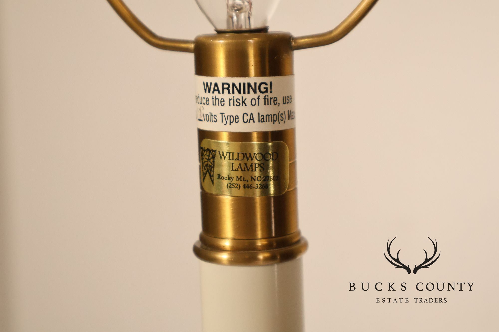 Wildwood Pair of Brass Tall Candlestick Table Lamps