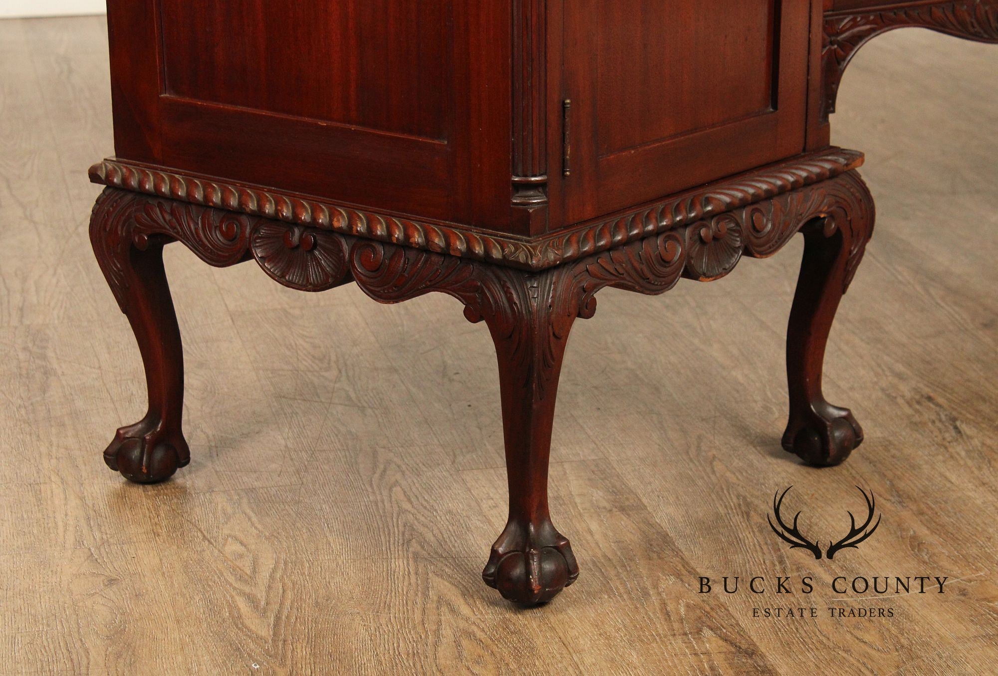 Chippendale Style Vintage Carved Mahogany Sideboard