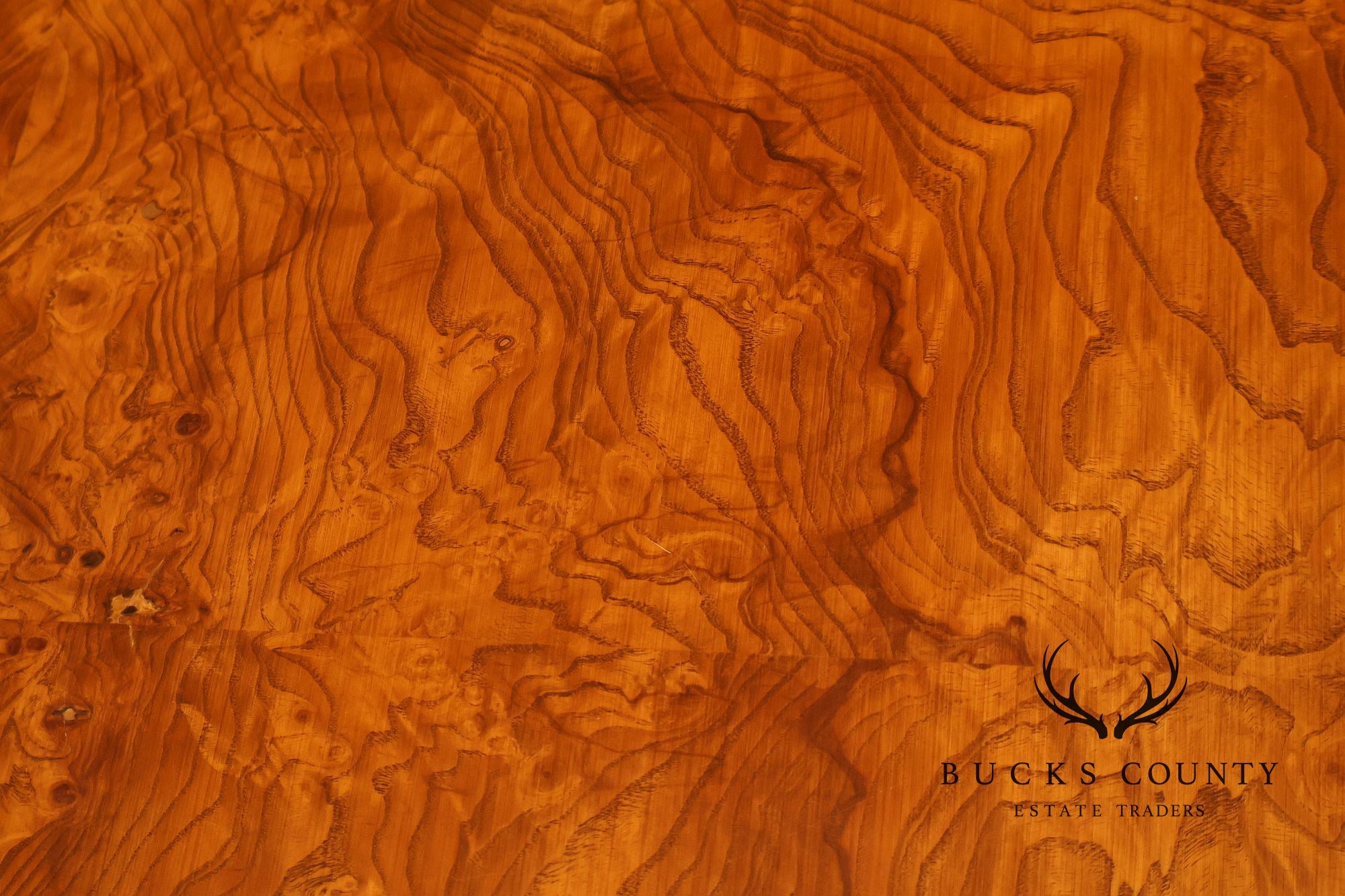 Italian 72" Round Inlaid Burl Wood Dining Table With Lazy Susan