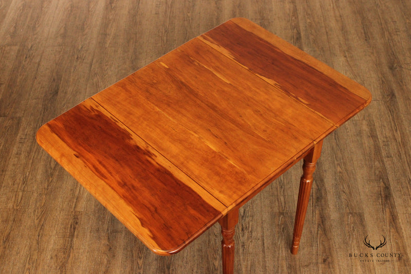 Sheraton Style Handcrafted Cherry Drop Leaf Pembroke Table By G. Poos