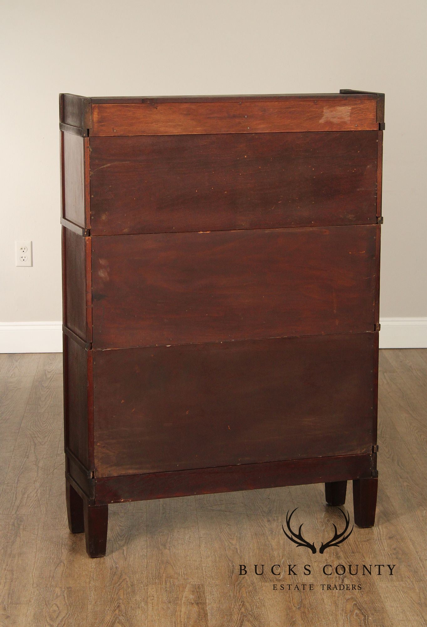 Globe Wernicke Antique Mission Style Mahogany 3 Stack Barrister Bookcase