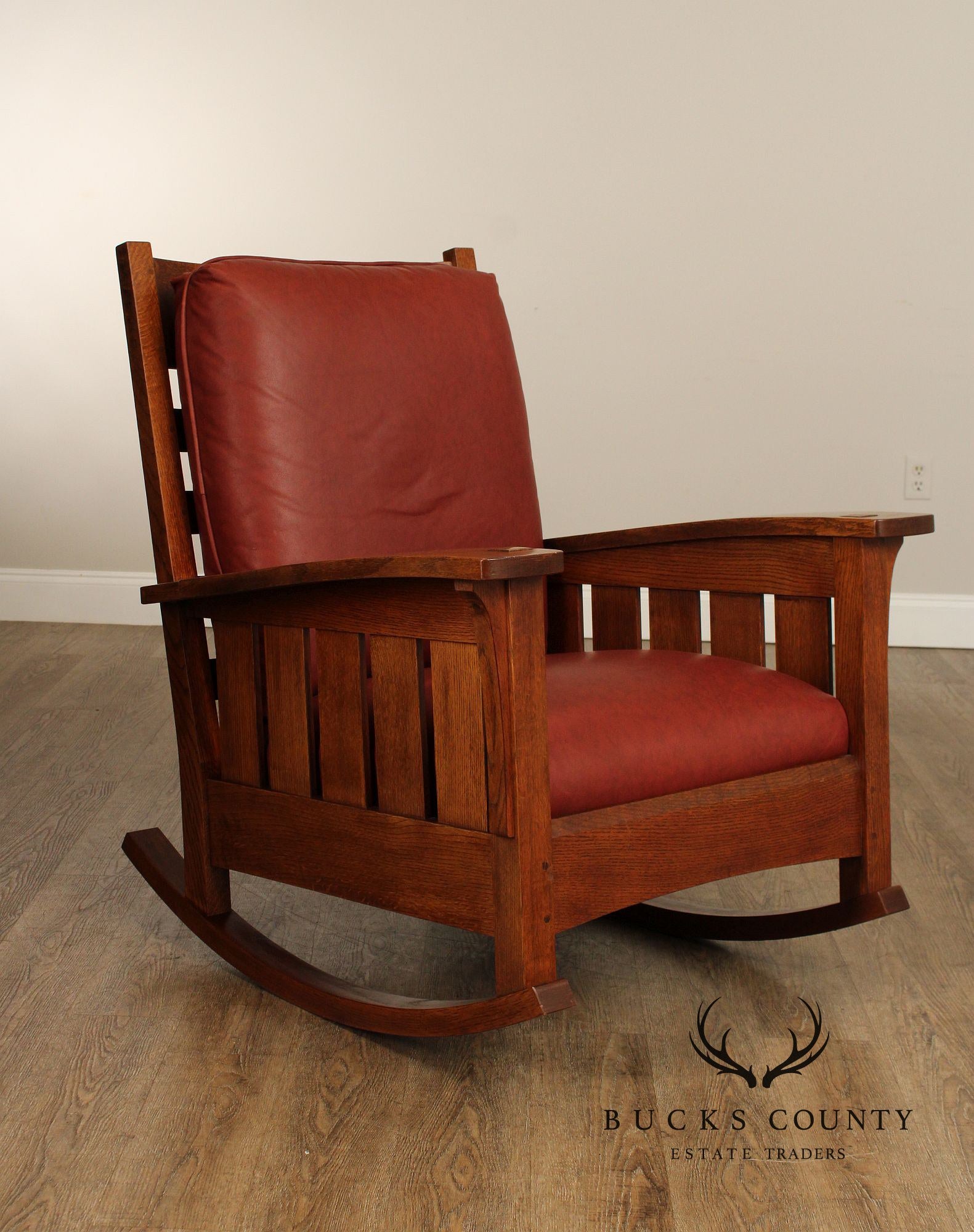 Stickley Mission Collection Oak and Leather Rocker